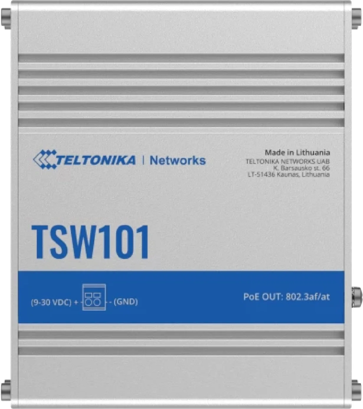 Imagen 0 de Switch Teltonika TSW101, 5x Gigabit, 4 PoE+, 9-30 VDC, Carcasa Metálica