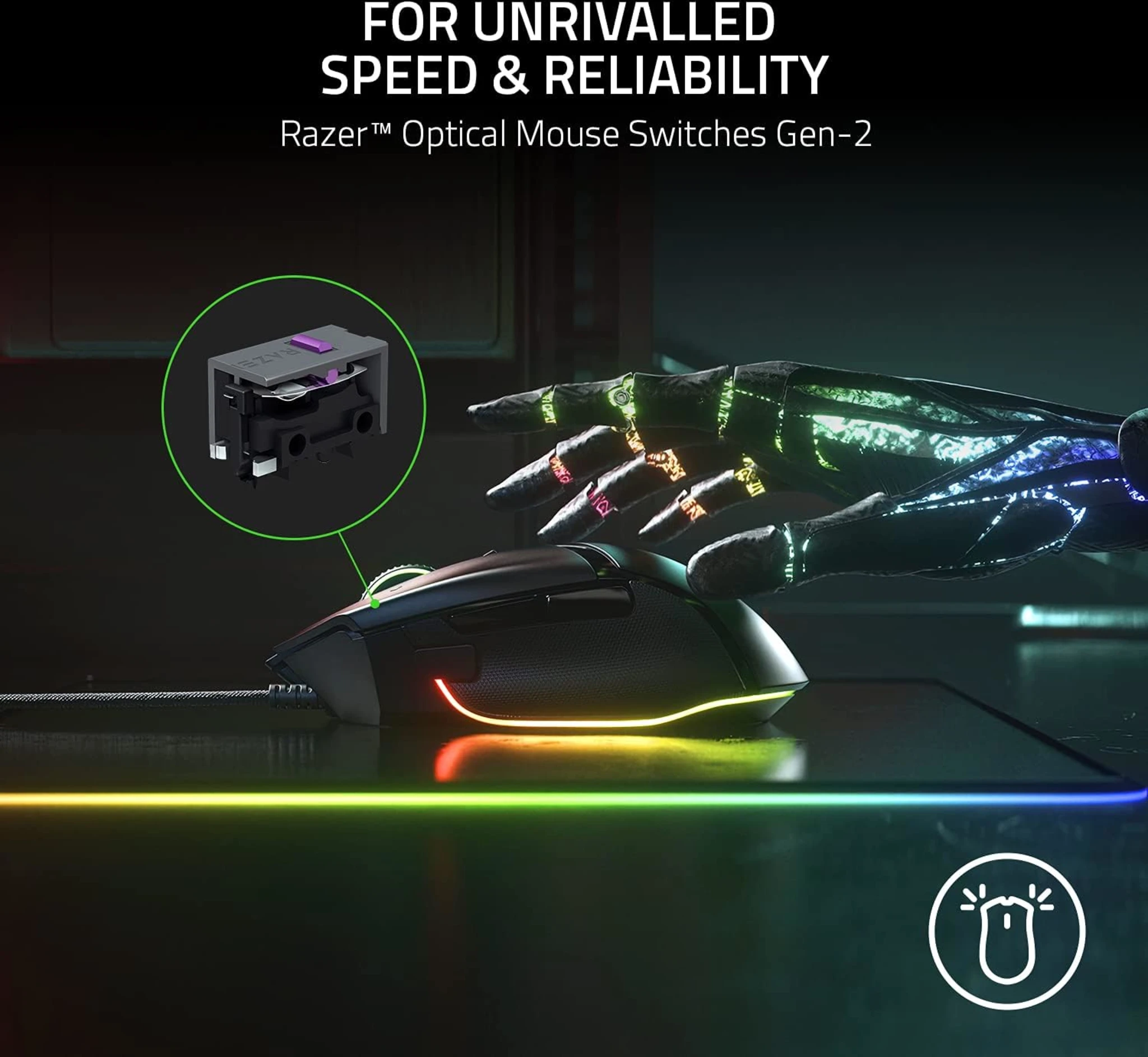 Imagen 6 de Mouse Gamer Alámbrico Razer Basilisk V3 Ergo Óptico 2600DPI 11 Botones RGB Negro