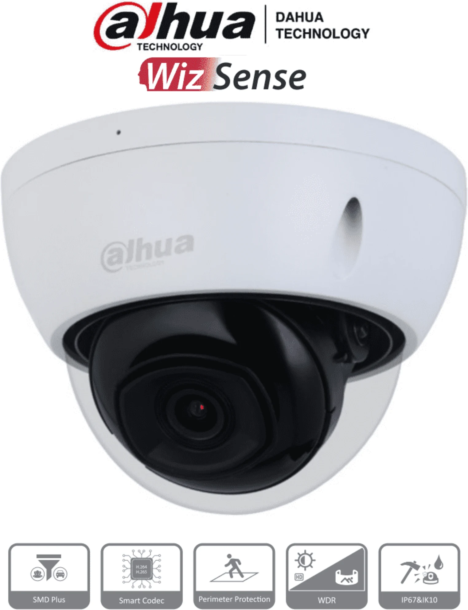 Imagen 0 de DH-IPC-HDBW2441EP-S-0280B. Camara IP mini domo 4MP lente fijo 2.8mm Proteccion IP67 e IK10 con SMD P