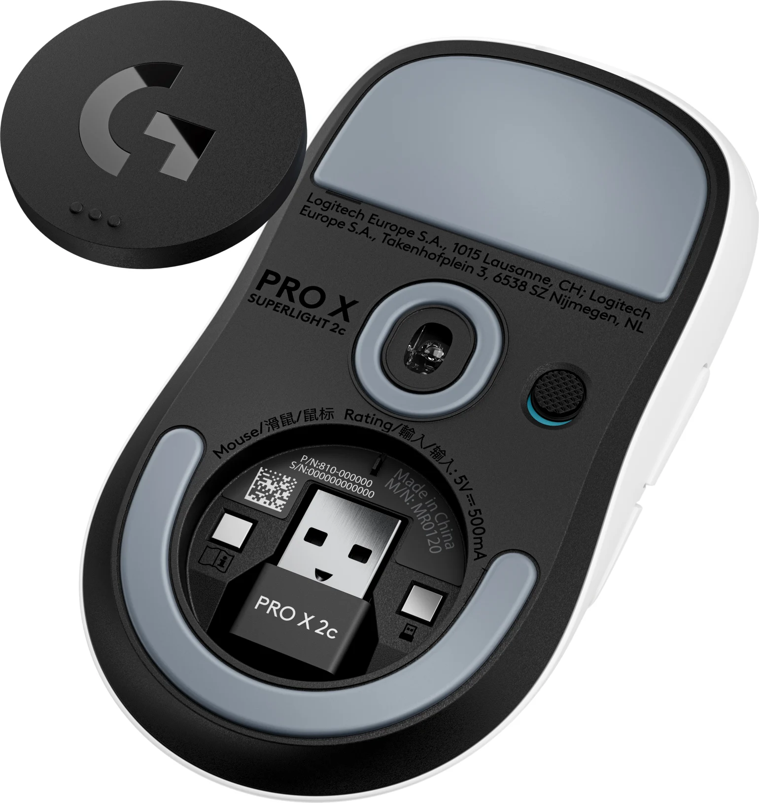 Imagen 2 de Mouse Inalámbrico Gamer Logitech Pro X SuperLigth 2C SenHero 2 LIGTHFORCE Blanco