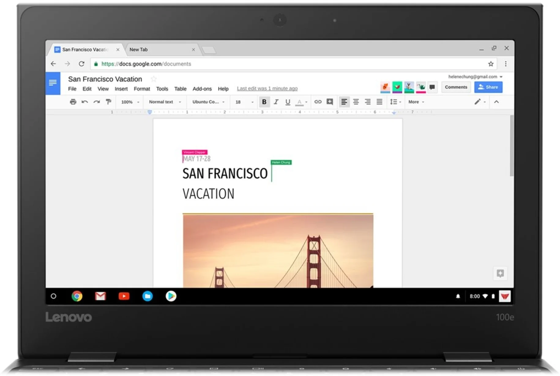 Imagen 2 de Lenovo 100e Chromebook (2nd Gen) MTK 81QB - MT8173c / 2.1 GHz - Chrome OS - 4 GB RAM - 32 GB eMMC - 11.6" 1366 x 768 (HD) - PowerVR GX6250 - Wi-Fi, Bluetooth - negro - kbd: EE. UU.
