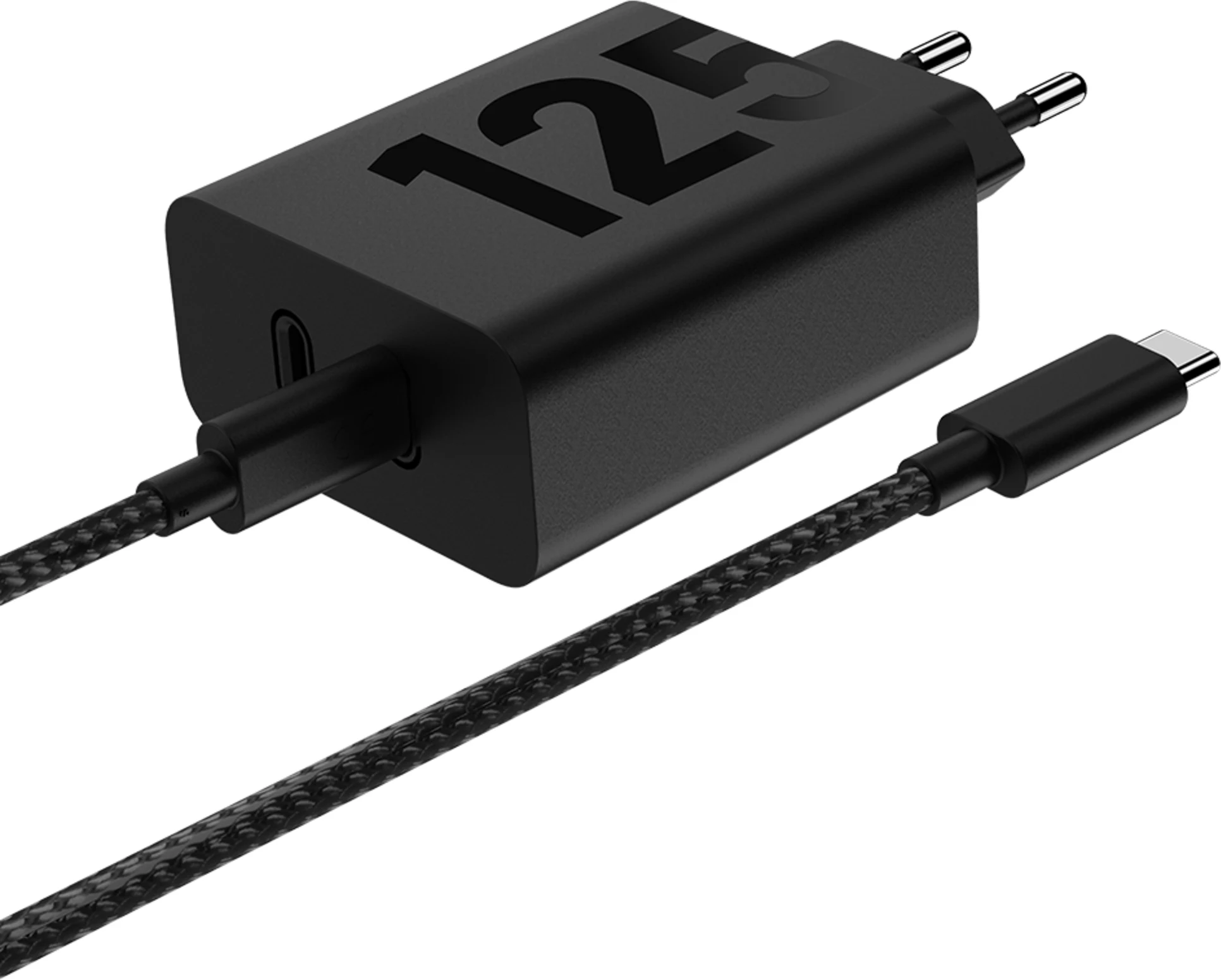 Imagen 4 de Cargador Celular Motorola 125W Doble USB-C Cable 2mts Color Negro