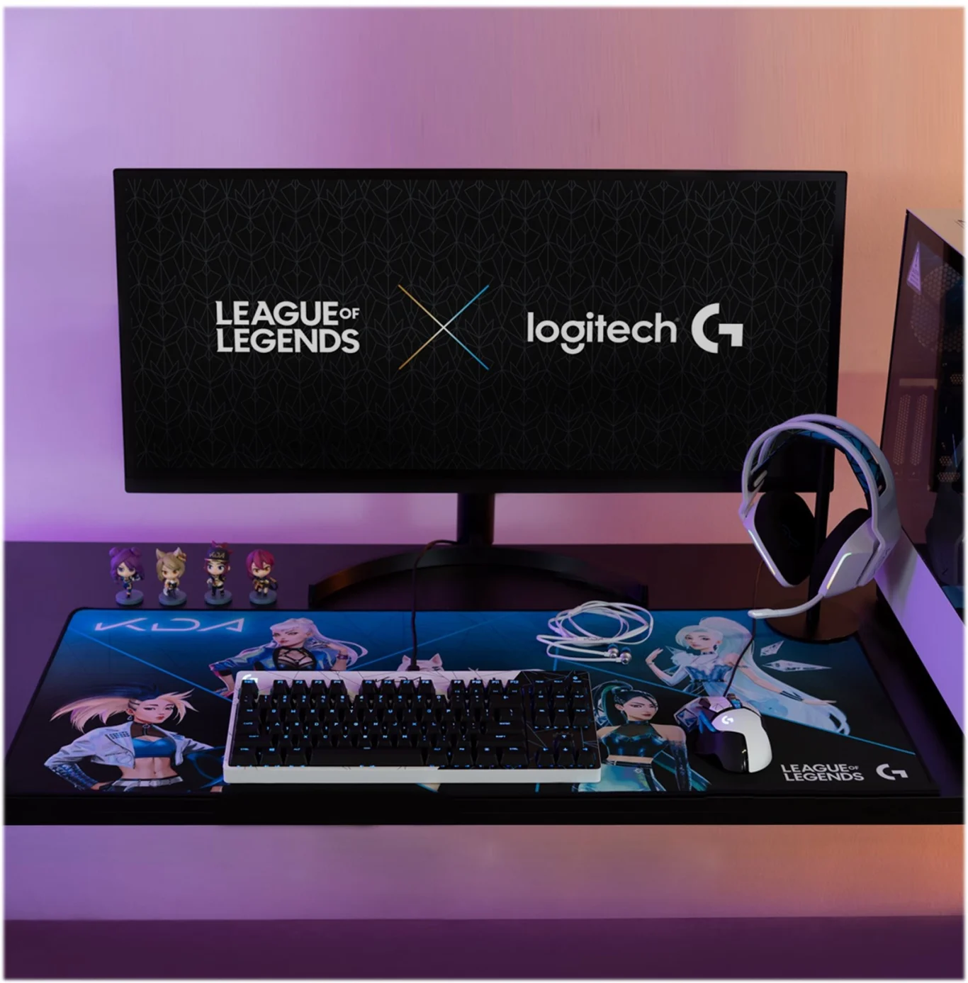 Imagen 4 de Logitech Keyboard Gaming Pro LOL Dewey KDA Negro/Blanco