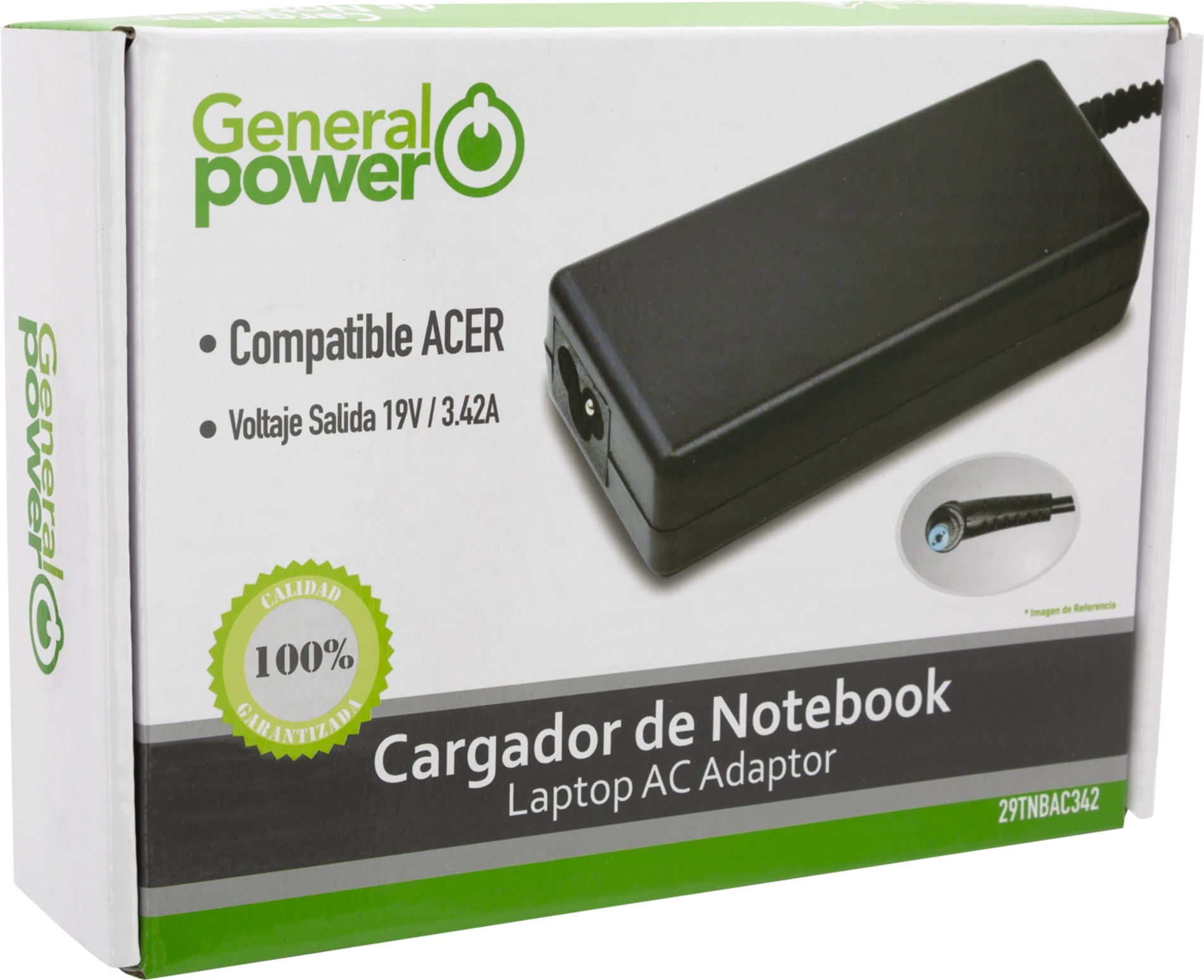 Imagen 2 de CARGADOR NOTEBOOK ACER 19V 3.42A  PLUG 5,5*1,7MM
