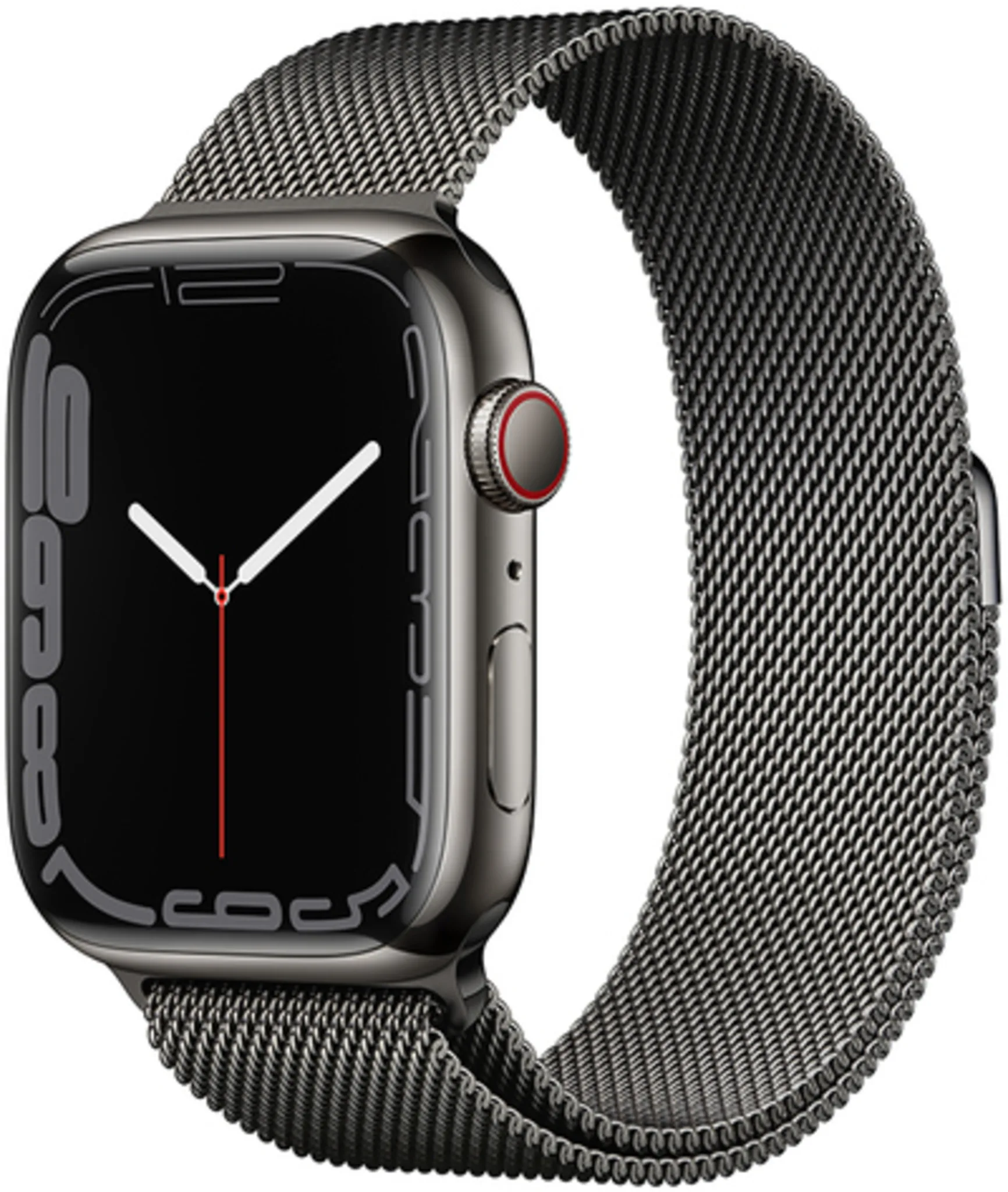 Imagen 0 de Apple Watch Series 7 45mm (GPS + Cellular / Graphite Stainless Steel Case / Graphite Milanese Loop) [MKL33BE/A]