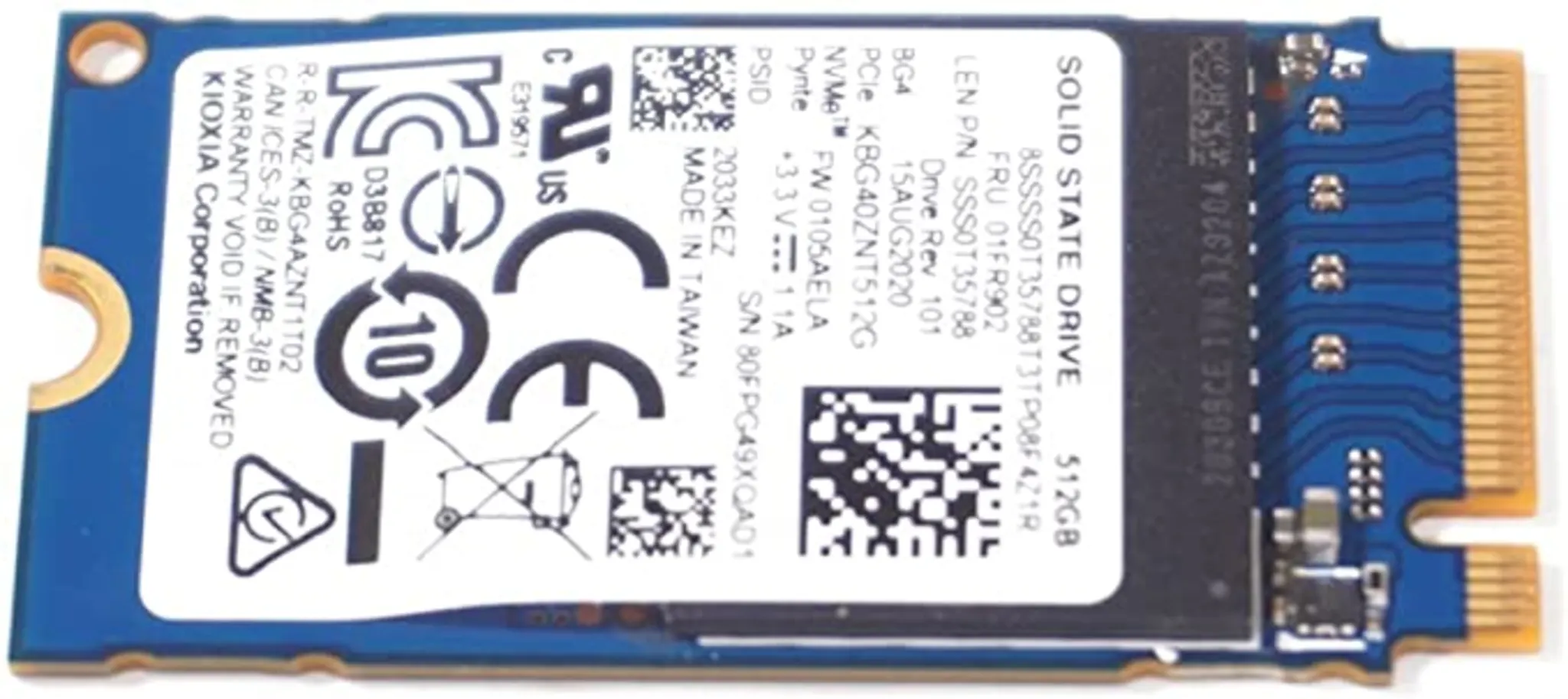 tecnomas.cl | [KBG40ZNT512G] Unidad SSD Kioxia 512GB M.2 22*42 PCIe3x4