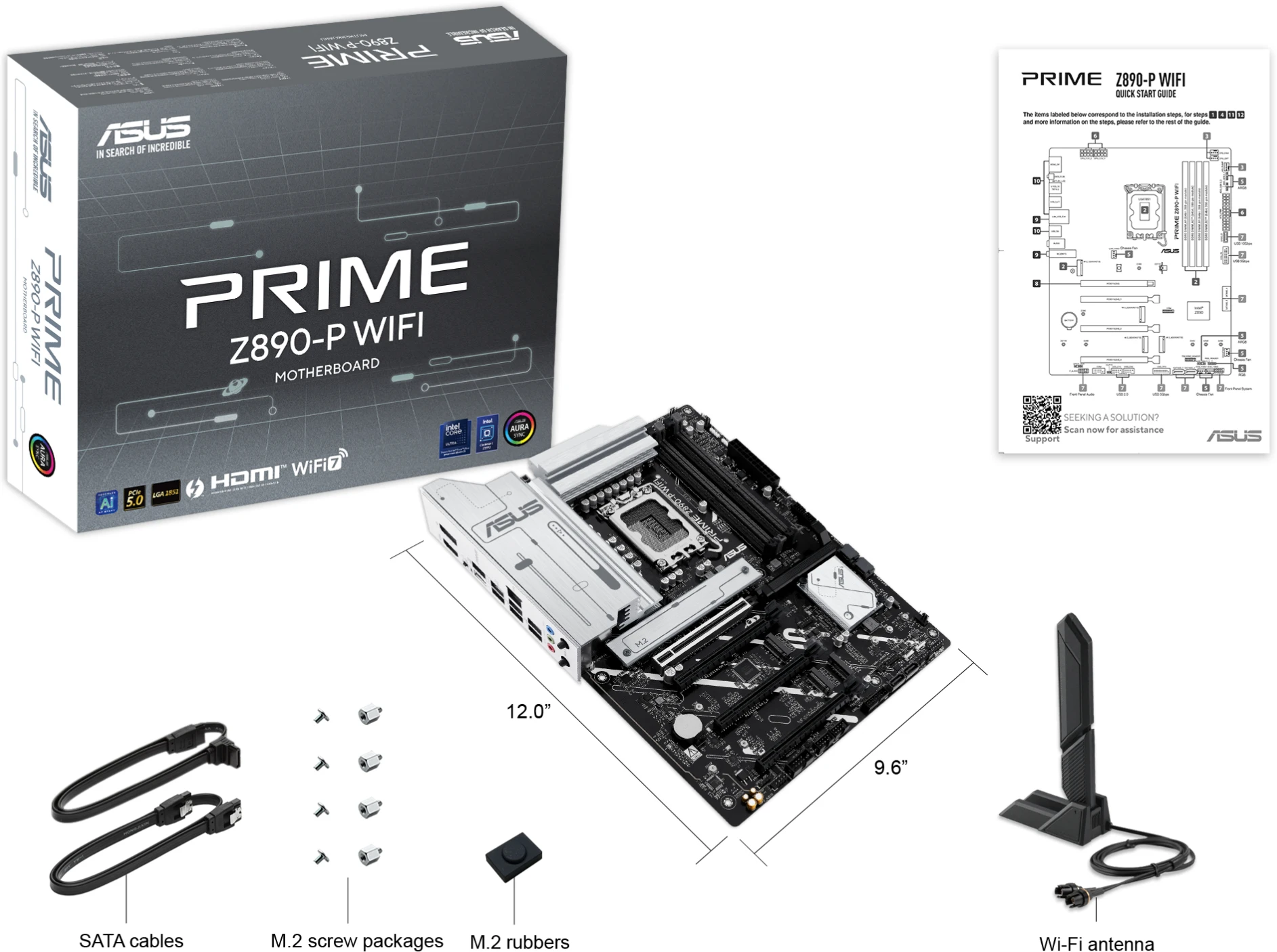 Imagen 5 de Tarjeta Madre Asus PRIME Z890-P WIFI LGA1851 4*DDR5 4*M.2 DP HDMI ThB USB-C