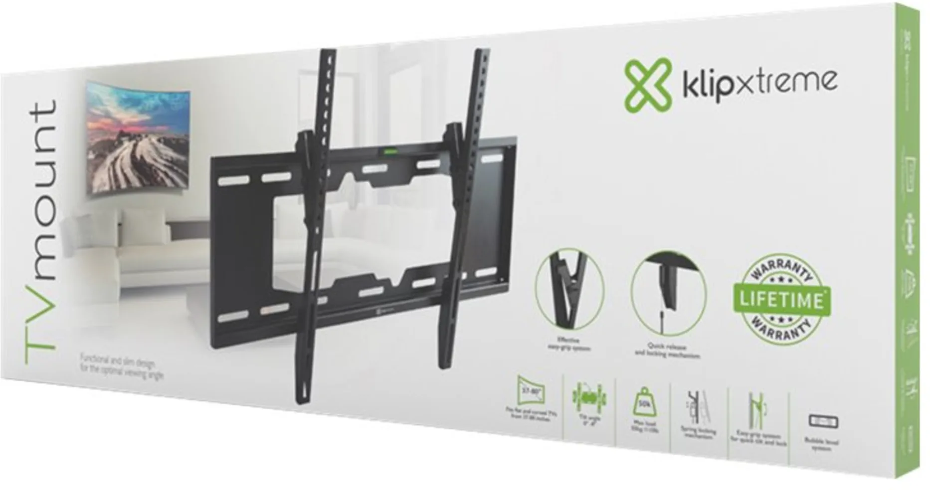 Imagen 14 de Soporte a Pared para TV 37" a 80" Cap máx 50Kg Acero Negro KLIPX KTM-352