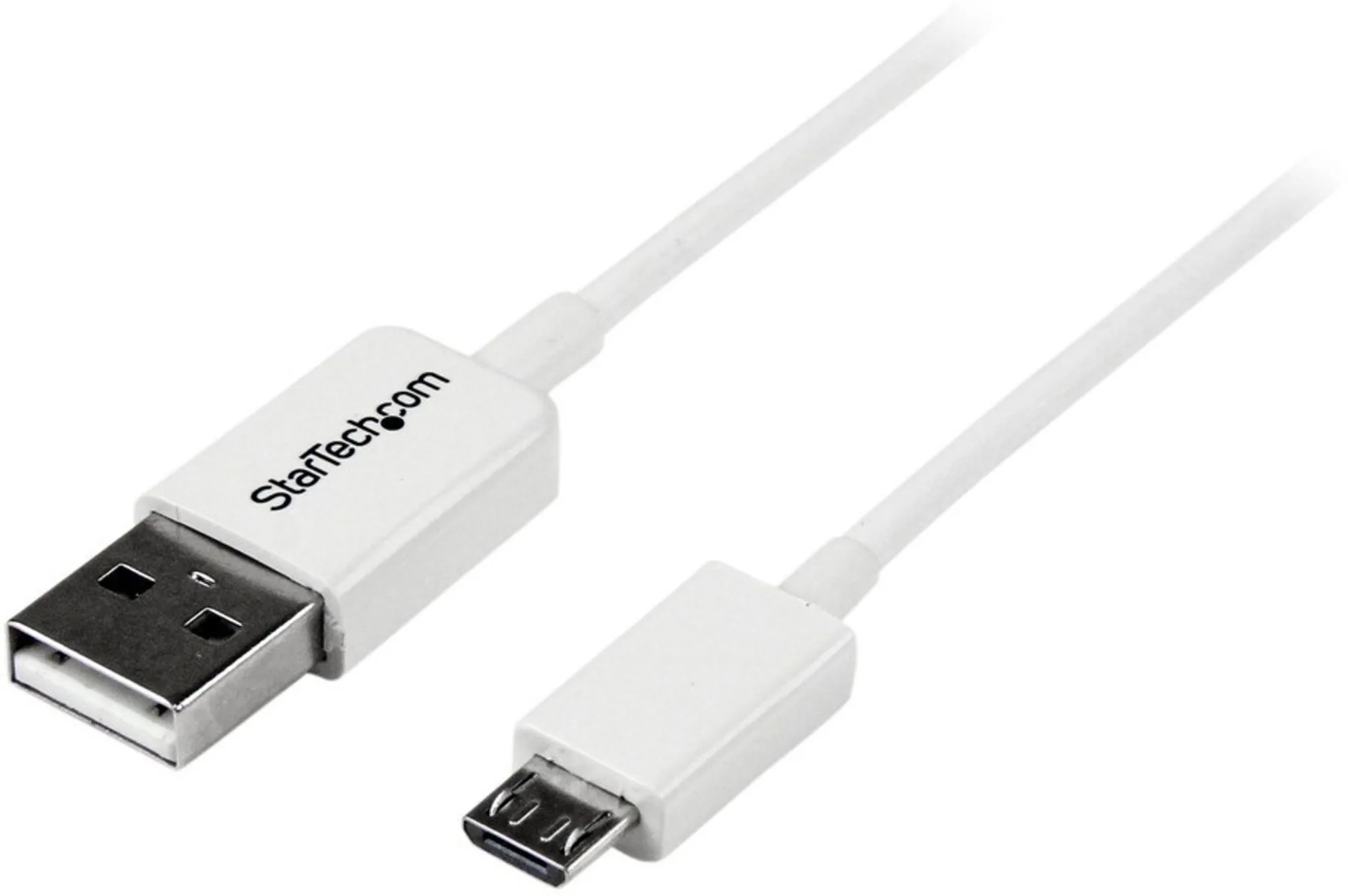Imagen 0 de Cable USB Tipo-A (4 Pin) a USB micro B (5 pin) v2.0  Long 1mts Blanco - StarTech