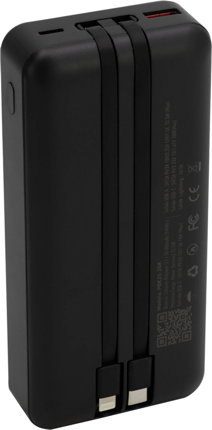 Imagen 1 de Power Bank Philco PBK25-20K 20.000mAh  PD 22.5W Color negro