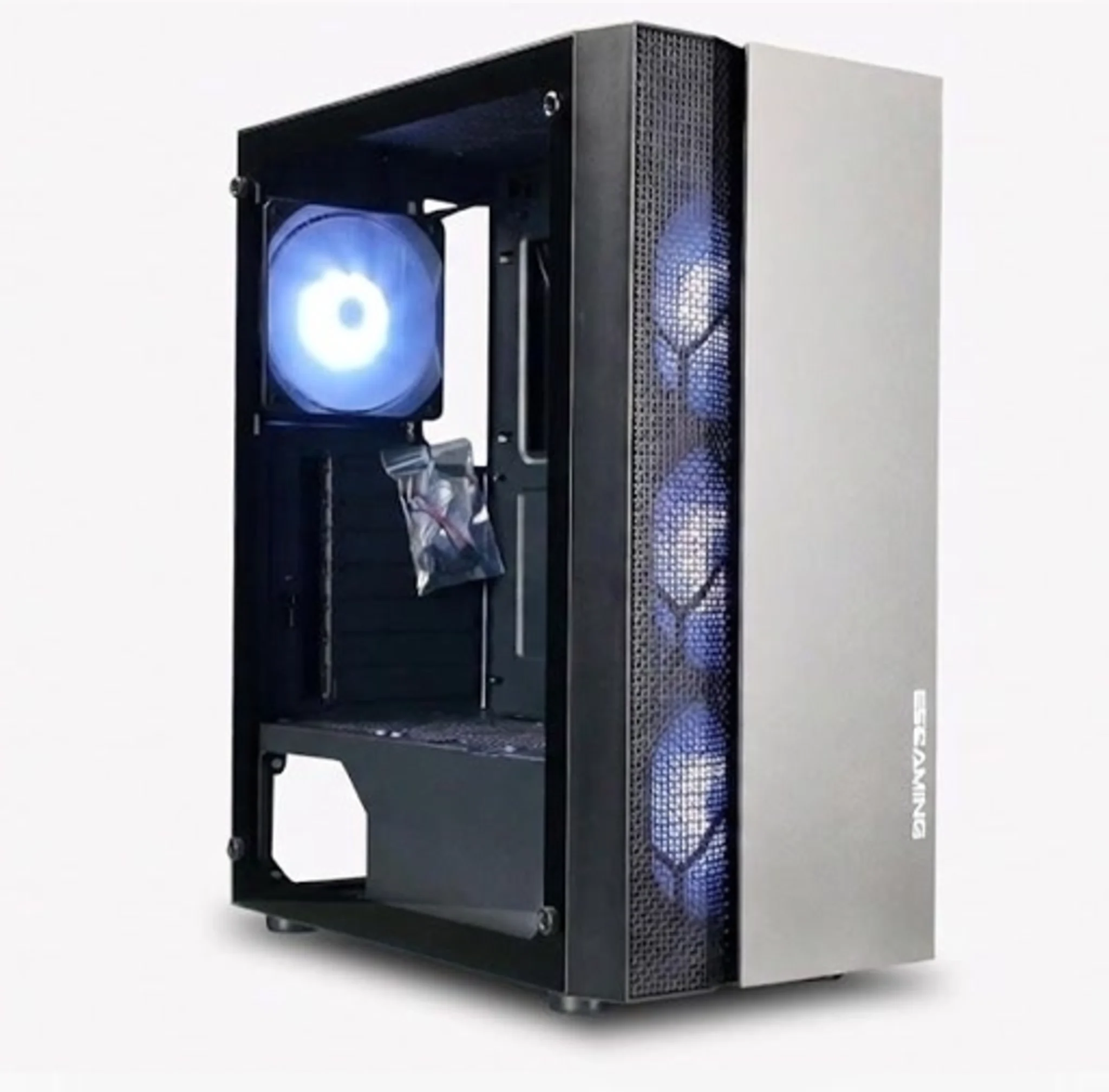 Imagen 3 de GABINETE GAMER F05T-BK 4 FAN ARGB/ 1 FAN REAR/ 3 FRONT/ ATX/ M-ATX/ IATC/ USB 3.0/USB 2.0/AUDIO SIN FUENTE / ESGAMING