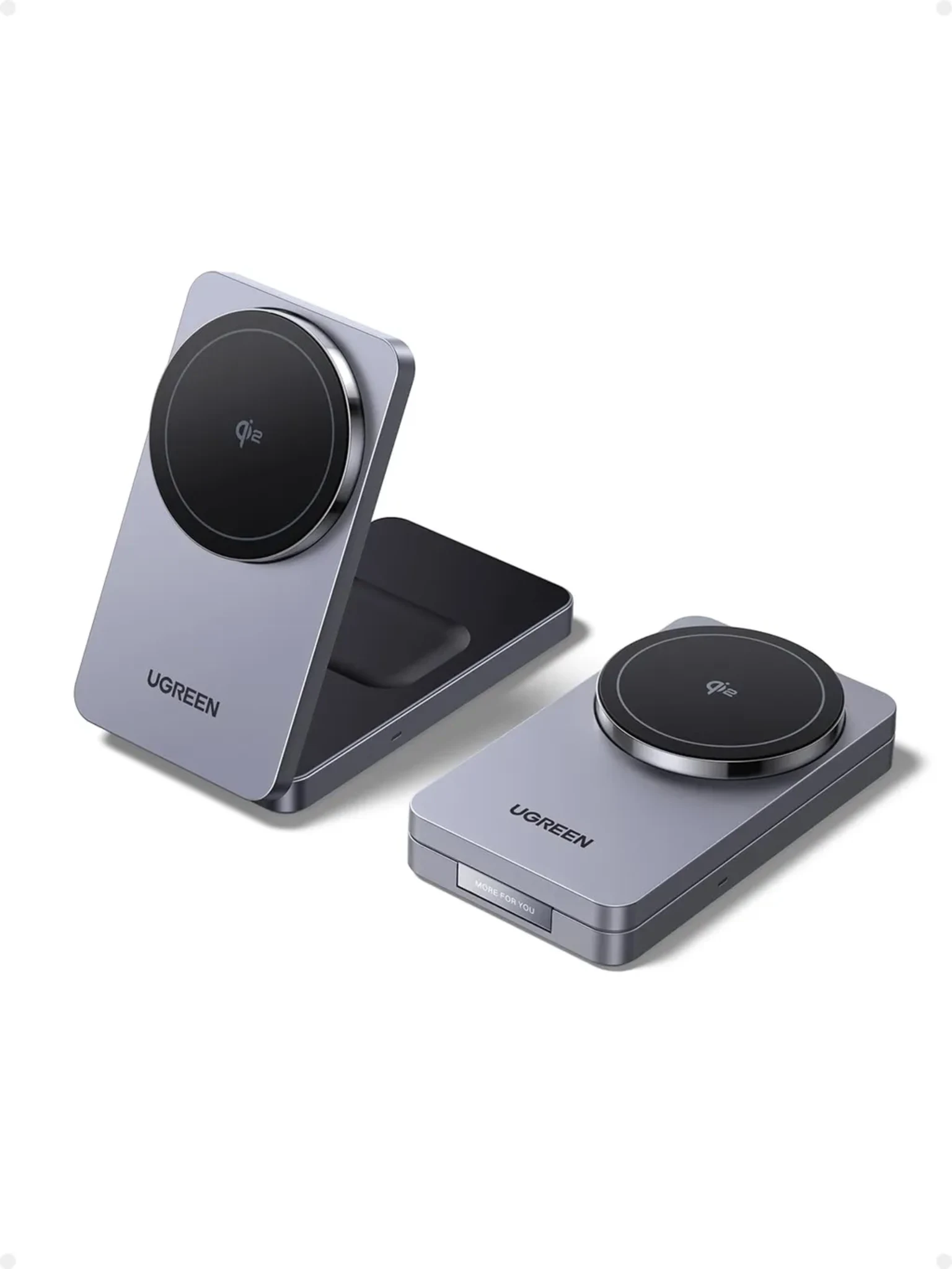 Imagen 0 de W706. UGREEN Cargador Magnetico inalambrico 20W. 2-en-1 (Celular y audifonos) Co