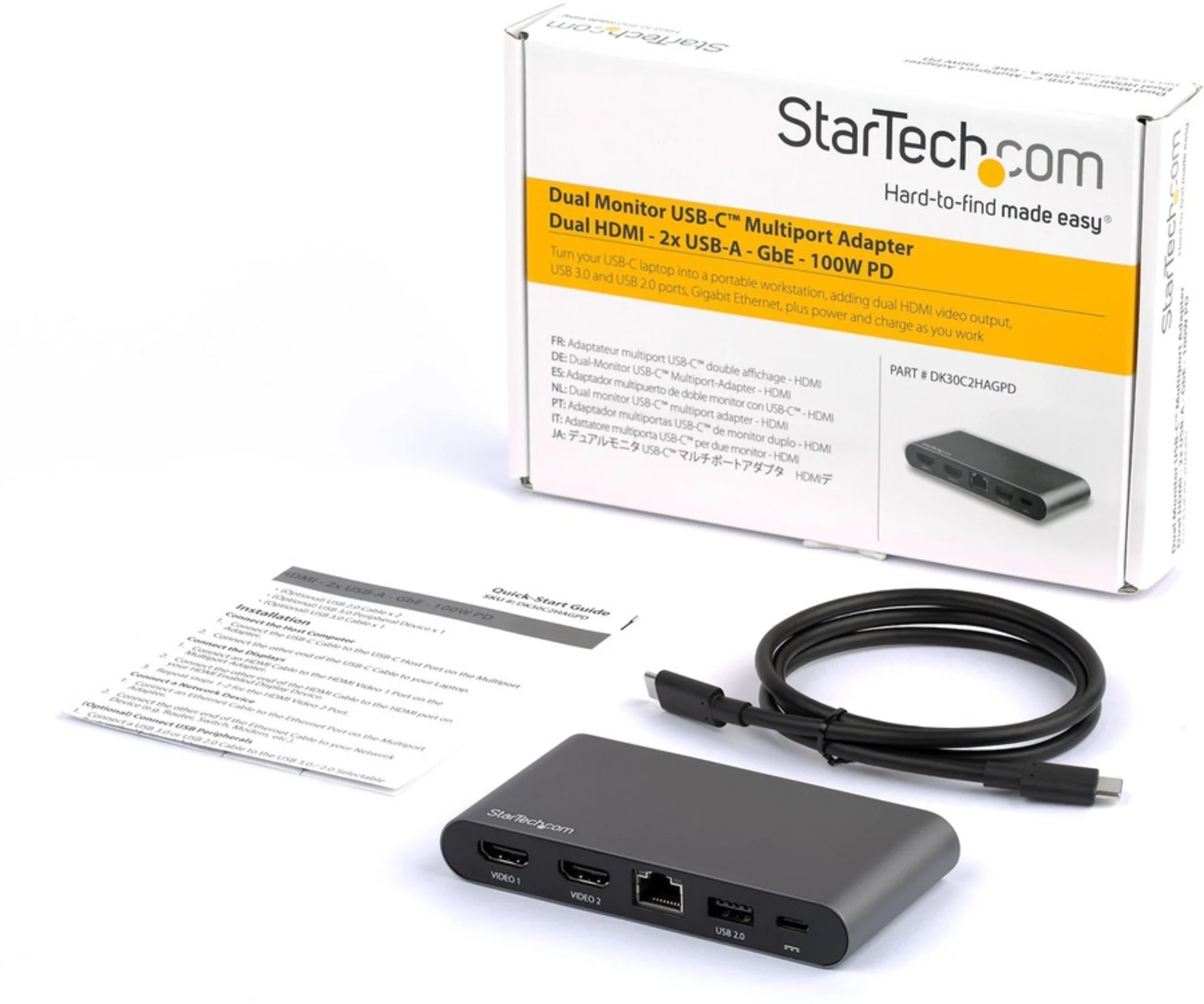 Imagen 3 de Docking Station StarTech USB-C 2 Monitores HDMI 4K GbE 2 USB-A 100W 