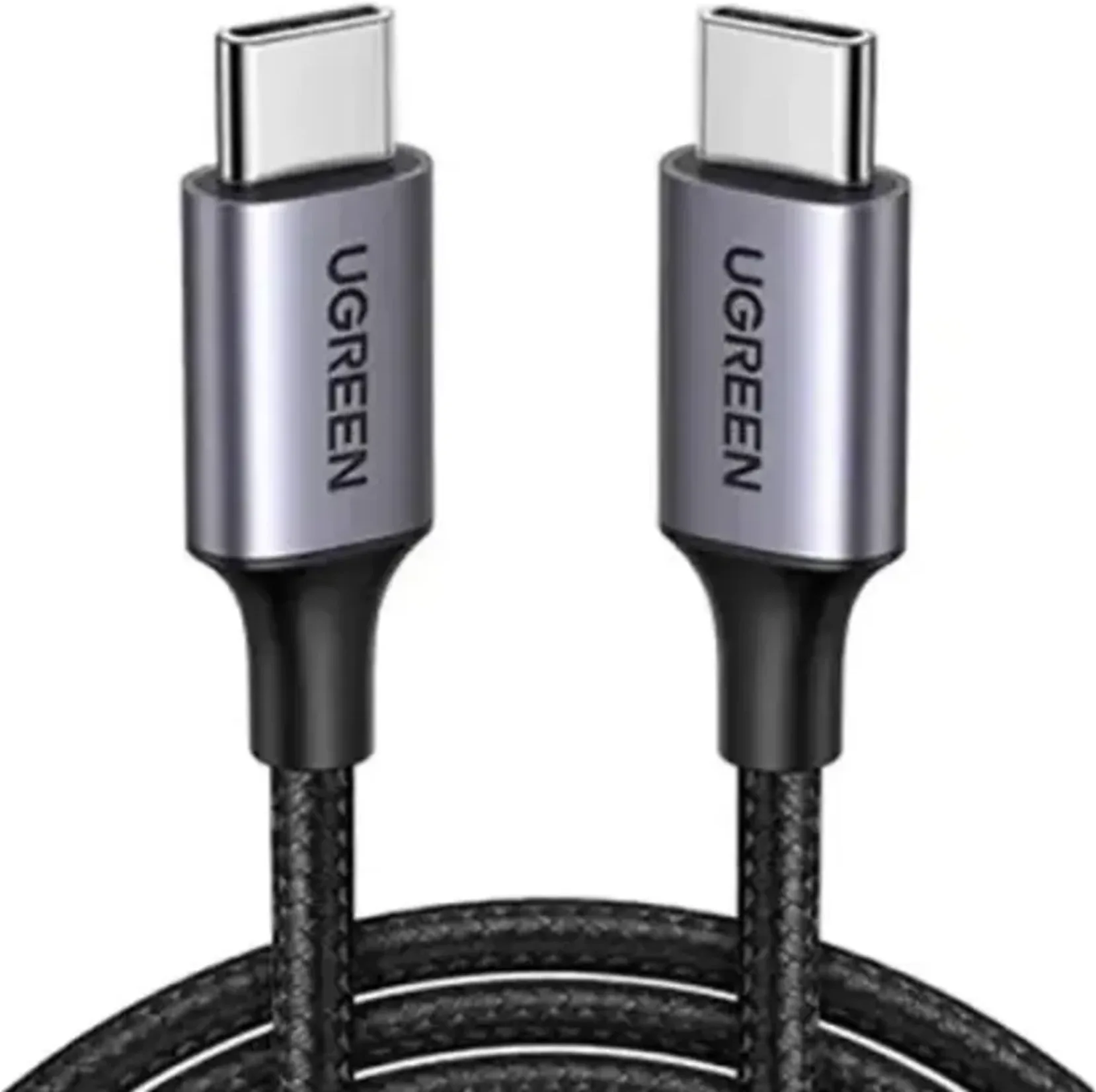 Imagen 1 de Cable USB-C 2.0 UGREEN 2Mts 3A Aluminio Niquelado Gris con Negro