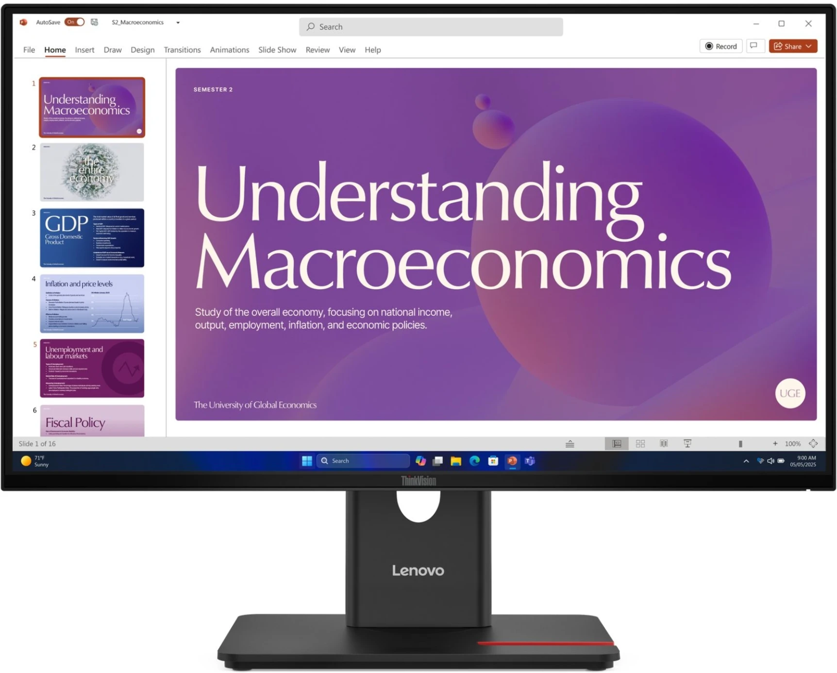 Imagen 0 de Monitor Lenovo ThinkVision T24D-40 23.8" FHD 1920*1080 DP HDMI USB-C/A LAN 120Hz