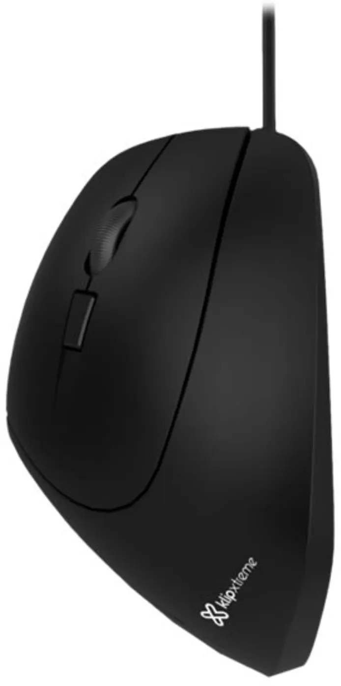 Imagen 6 de Mouse Ergonómico Alámbrico KlipX KMO-506 Óptico 1600dpi 6 Botones USB Negro