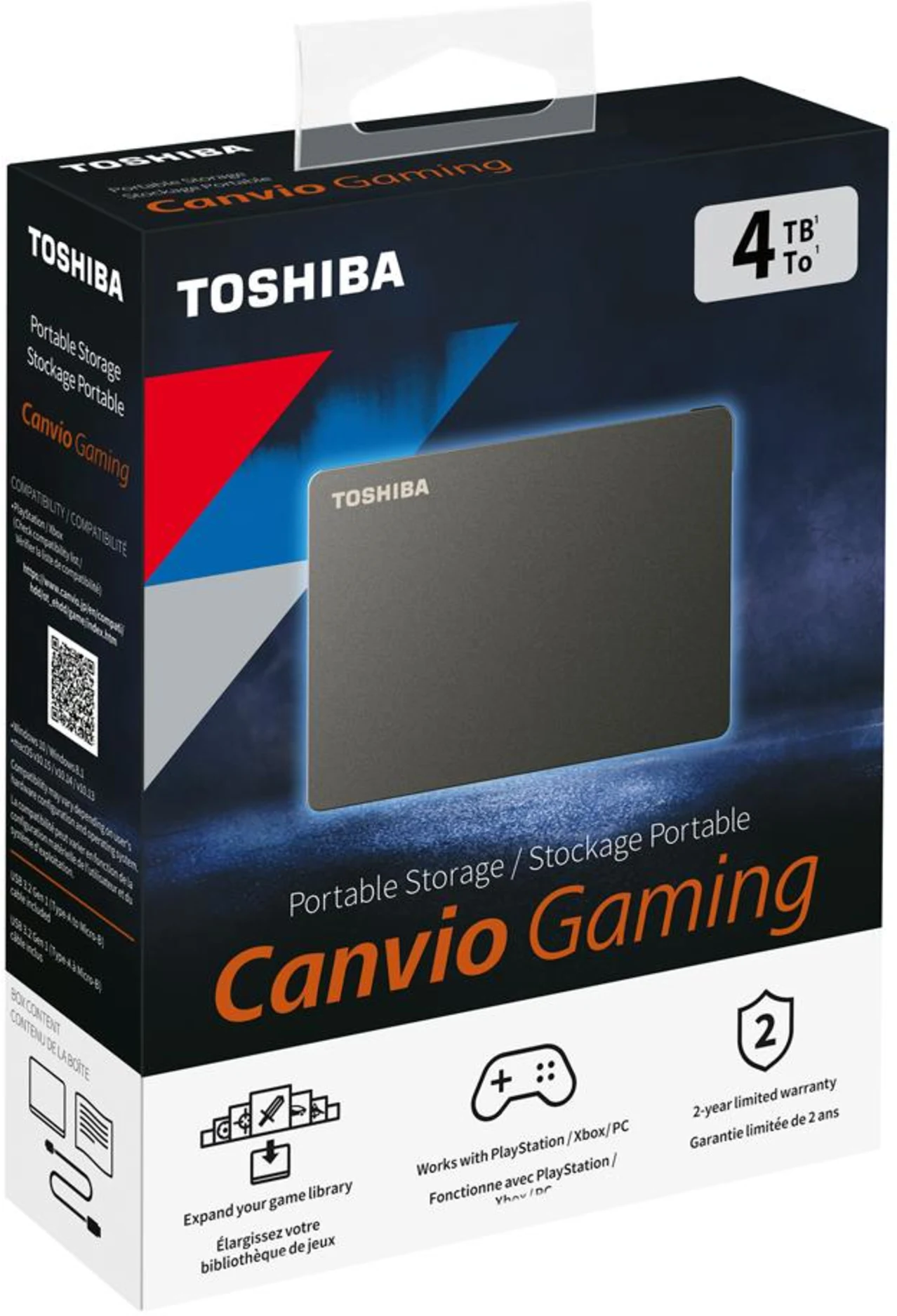 Imagen 1 de Disco Duro Externo Gamer Toshiba Canvio 4TB 2.5" USB 3.2 G1 Lec5000MBs Esc480MBs