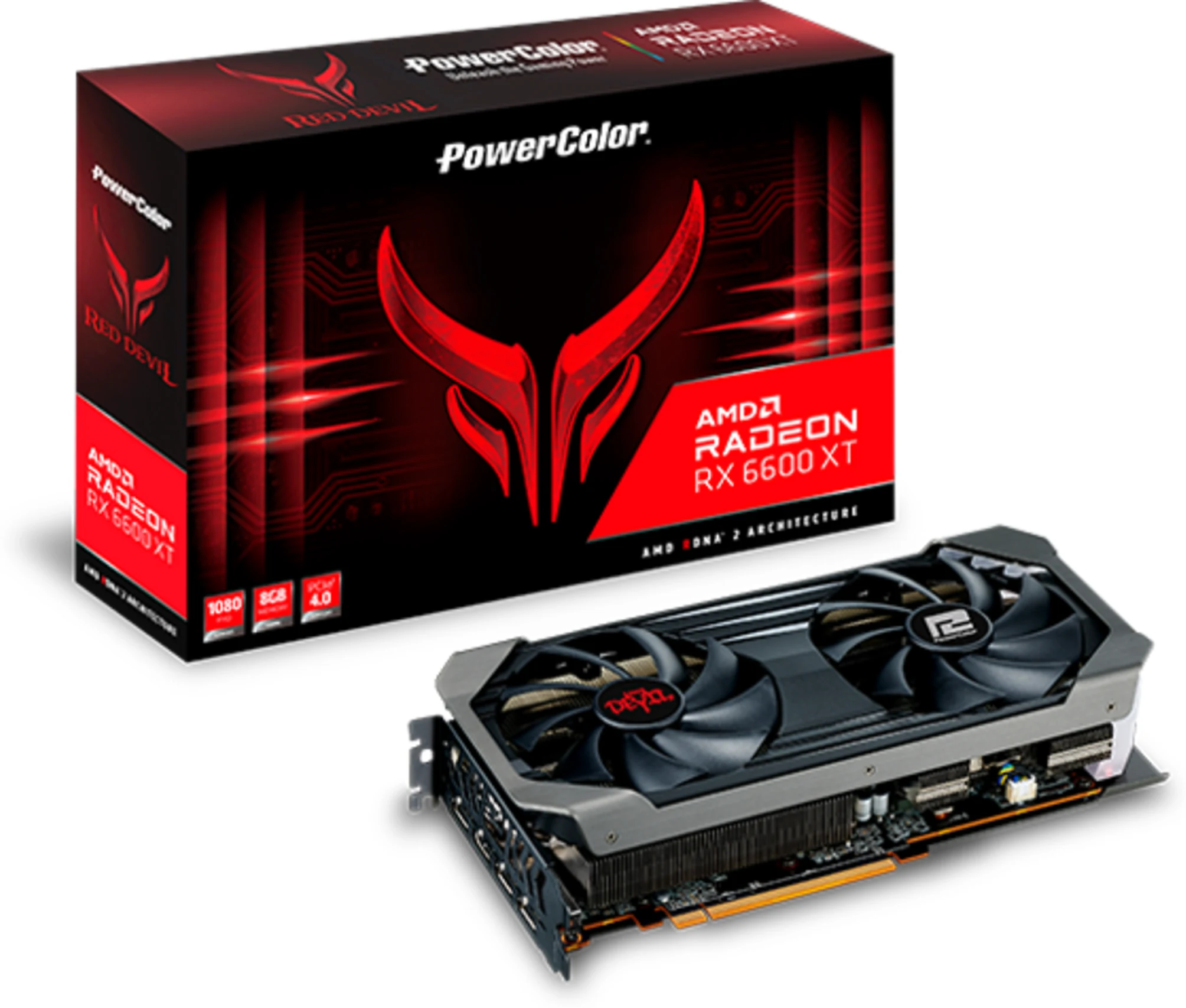 Imagen 0 de PowerColor Red Devil Radeon RX 6600XT 8GB GDDR6 [AXRX 6600XT 8GBD6-3DHE/OC]