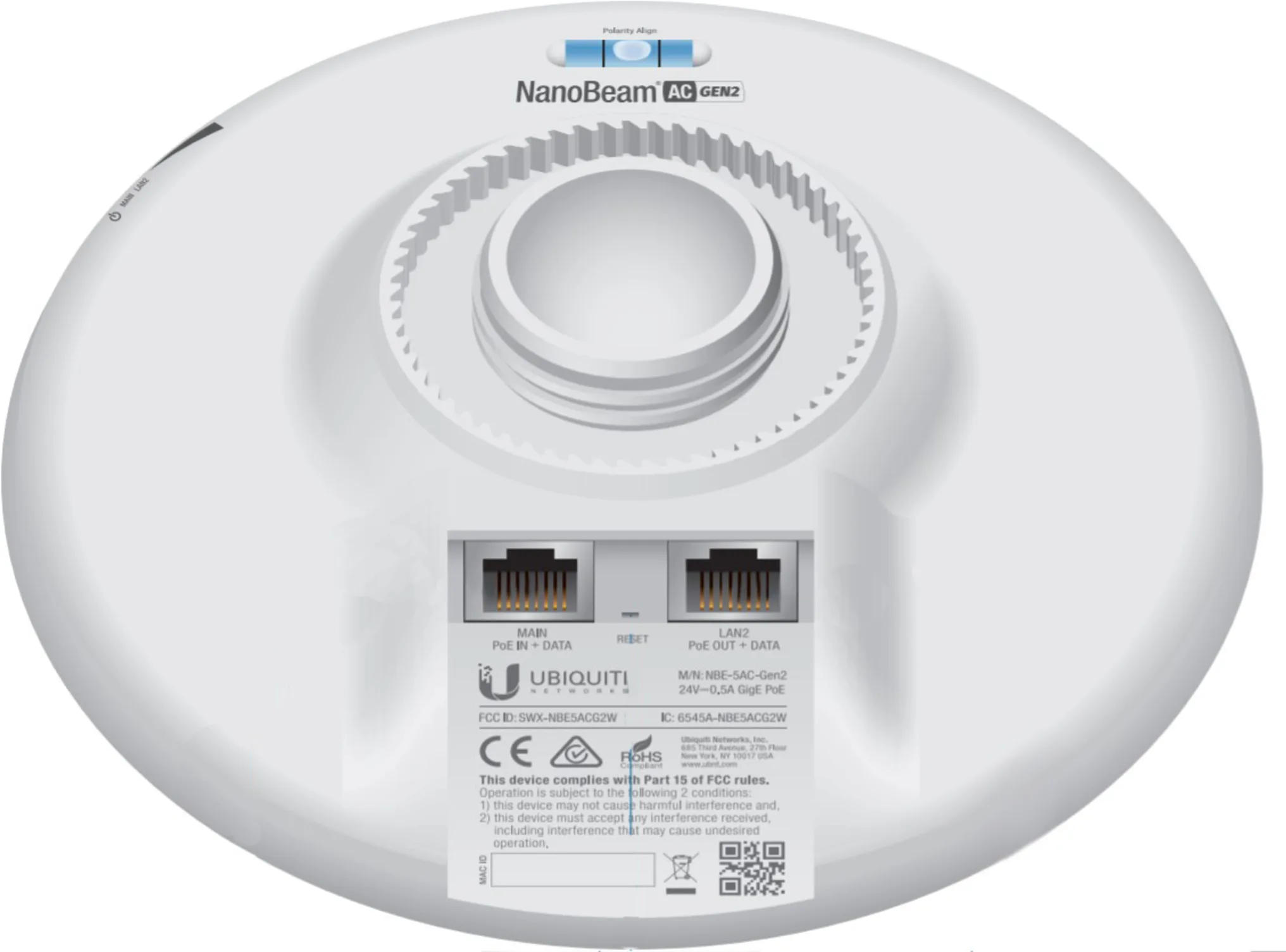 Imagen 5 de Antena Ubiquiti 5Ghz NanoBeam AC 19 Dbi Gen2