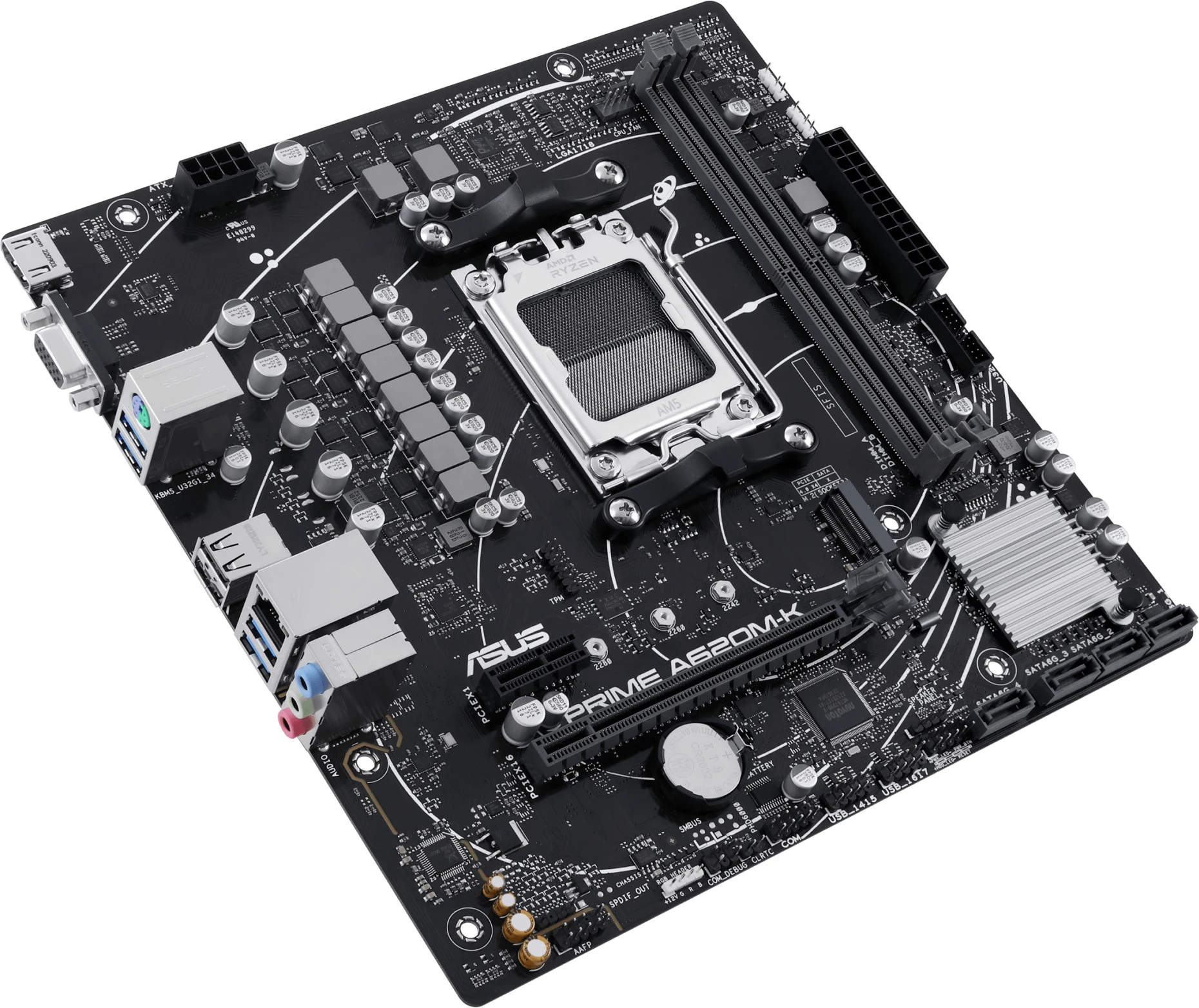 Imagen 3 de Tarjeta Made Asus PRIME A620M-K AMD AM5 2*DDR5 M.2 PS/2 HDMI VGA 4*USB3.2 mATX