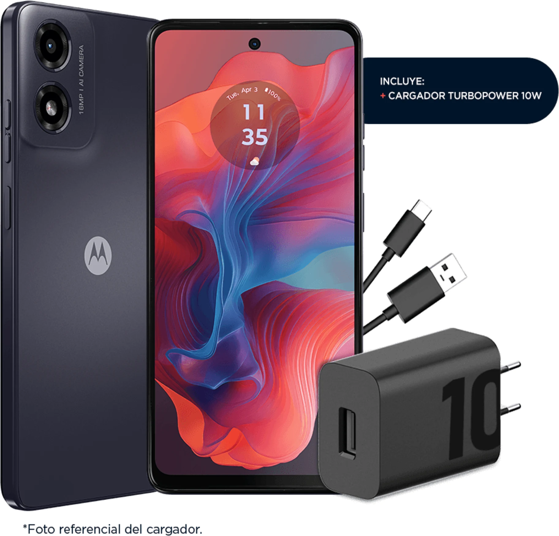 Imagen 3 de Smartphone Motorola Moto G04s OctaCore 4GB/128GB 6.6" 4G WiFi BT Andr NegroCosm