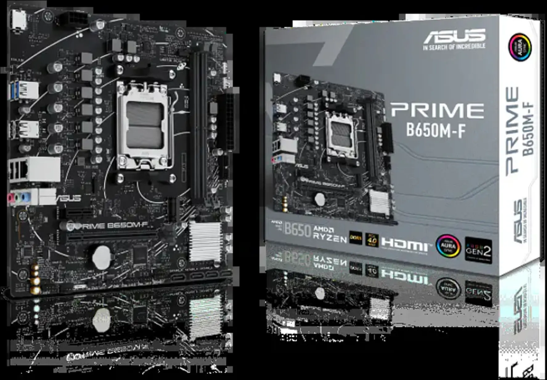 Imagen 0 de Tarjeta Madre Asus PRIME B650M-F Socket AM5 2*DIMM DDR5 HDMI LAN1GB mATX