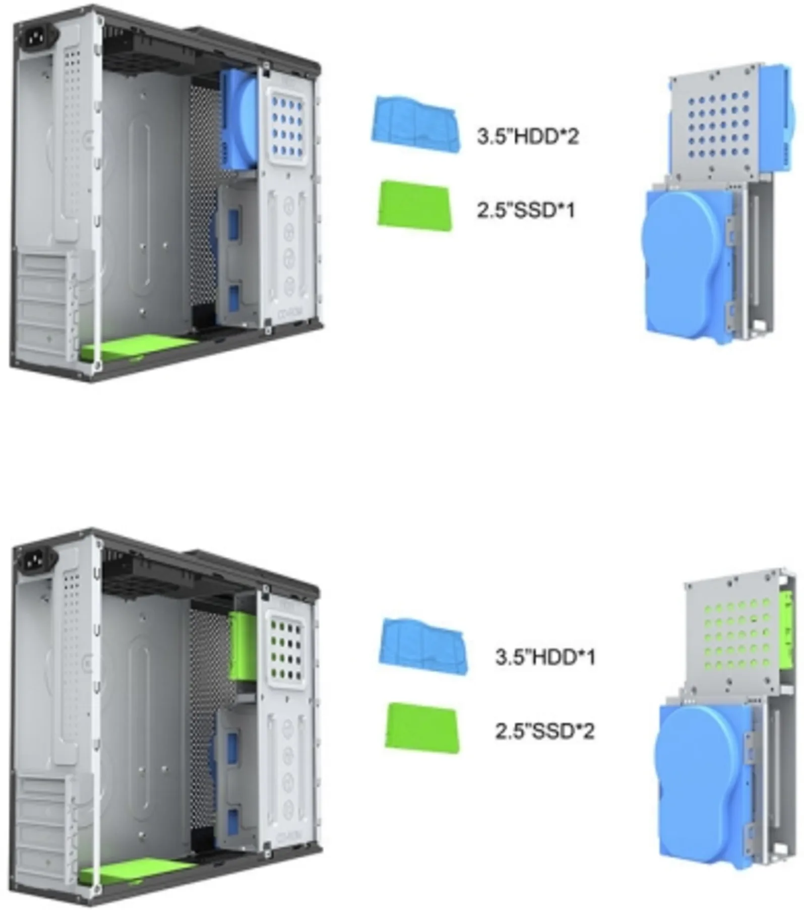 Imagen 3 de Gabinete PC Clio S-613 Fuente 600W Micro ATX Mini-ITX USB 3.0*1 USB-C*1 Negro