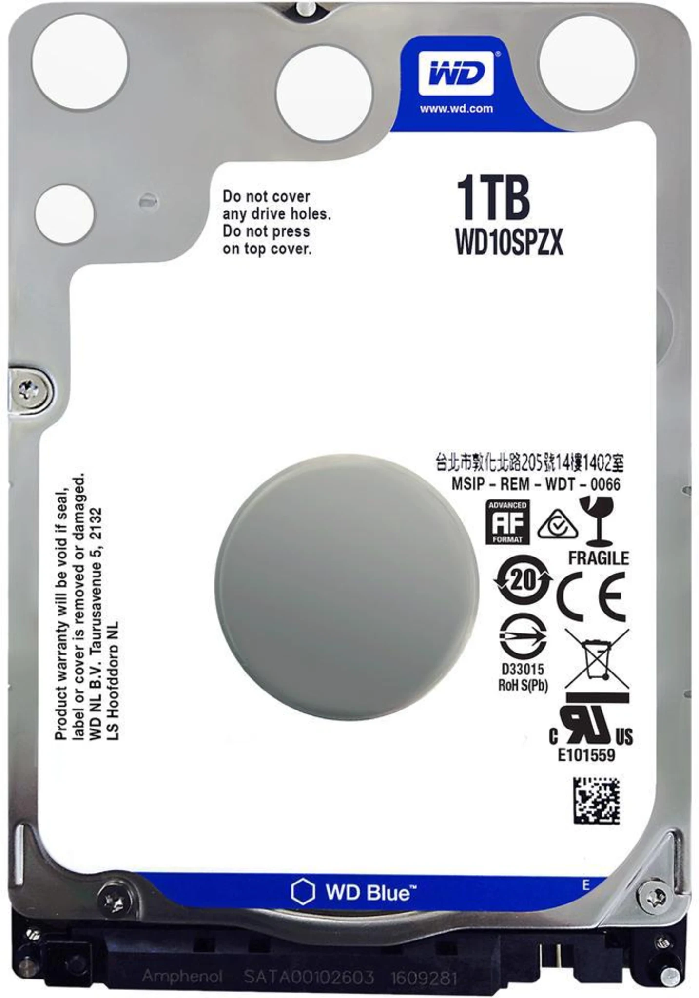 Imagen 0 de Disco Duro Western Digital Blue 1TB 2.5" 9.5mm 5400RPM SATA III 6GB/S 8MB (Reacondicionado)
