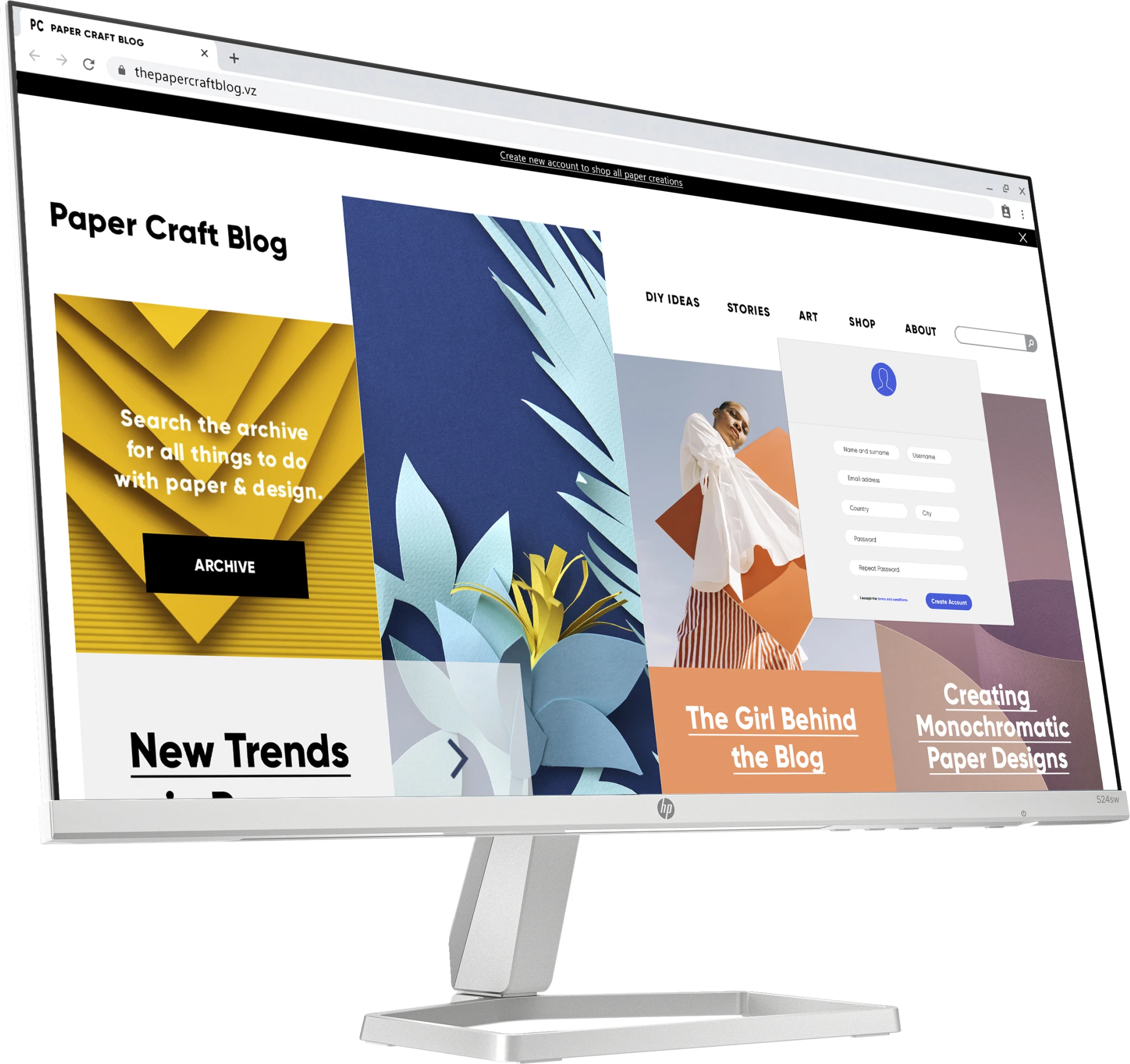 Imagen 1 de Monitor HP 524sw 23,8" FHD 1920*1080 IPS HDMI VGA 300nits 5ms GtG, 100Hz