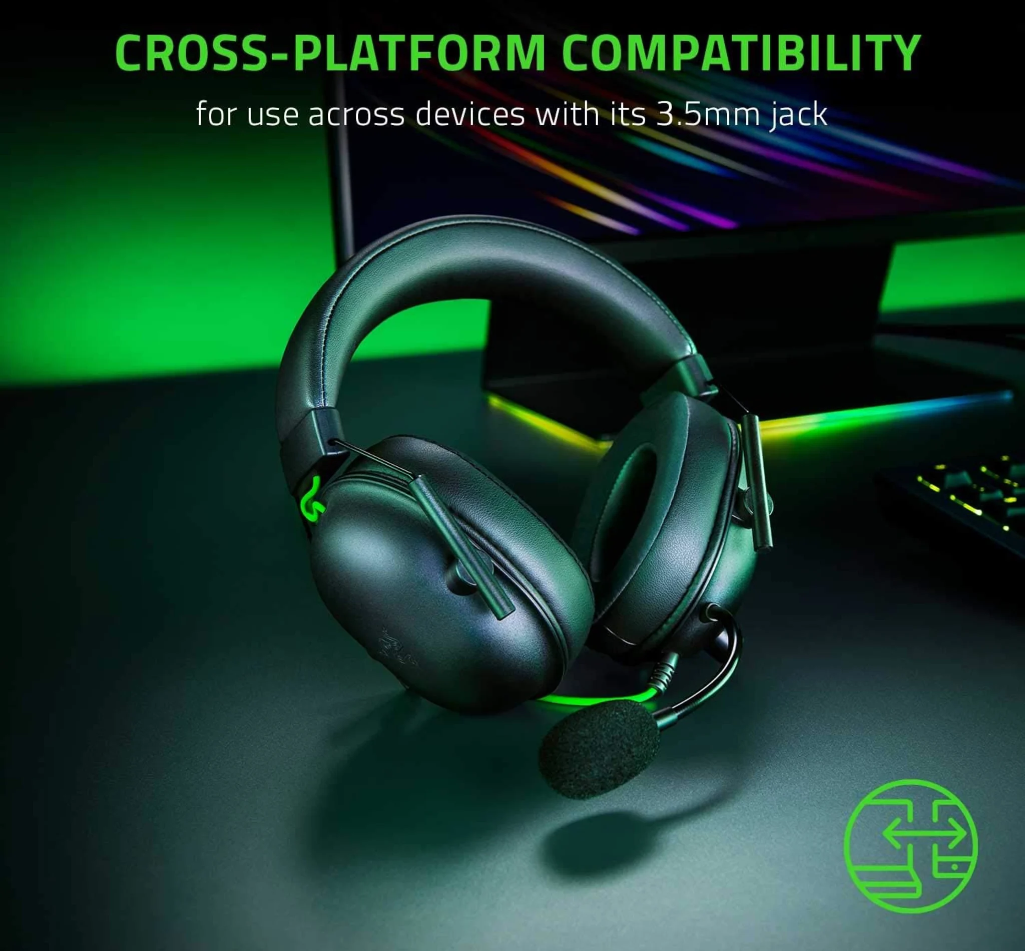 Imagen 6 de Audífonos Gamer Alámbricos Razer BlackShark V2X Triforce 50mm HyperClear Mic Blk
