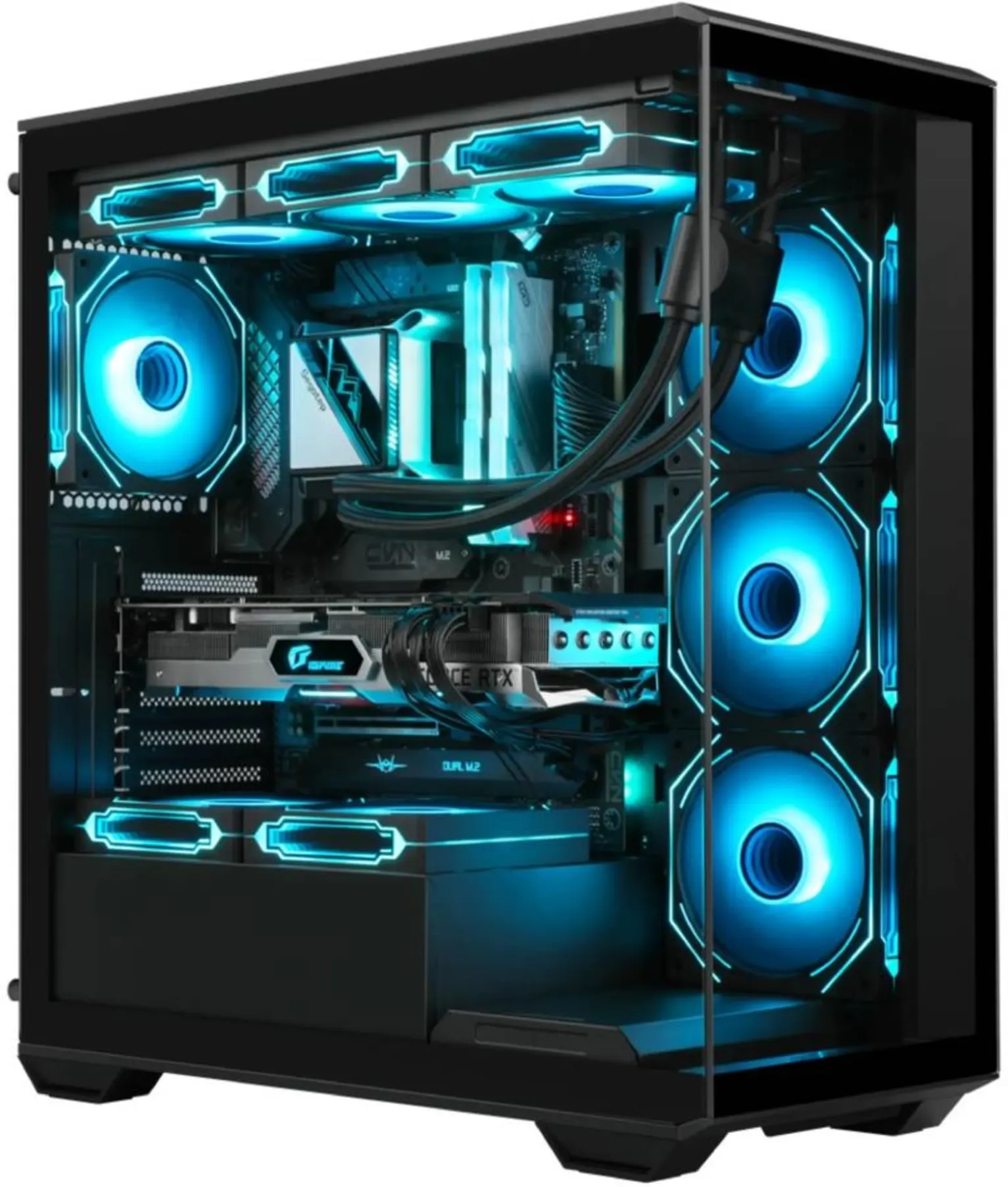 Imagen 8 de Gabinete Gamer EsGaming GILGAMESH 270deg Micro ATX / ITX 6 ARGB Controlado