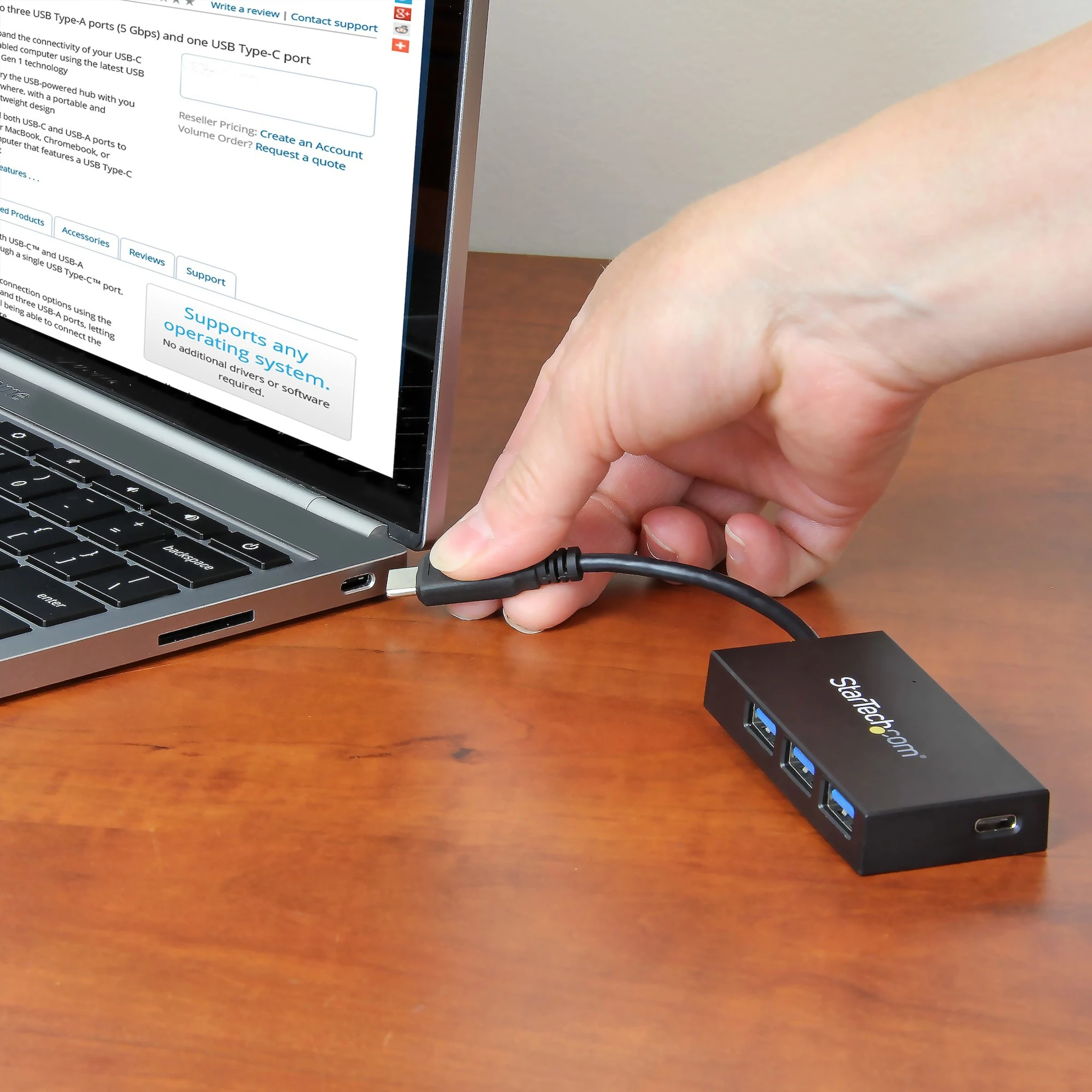 Imagen 4 de HUB StarTech HB30C3A1CFB Concentrador USB-C 3.0 a 1x USB-C y 3x USB-A 