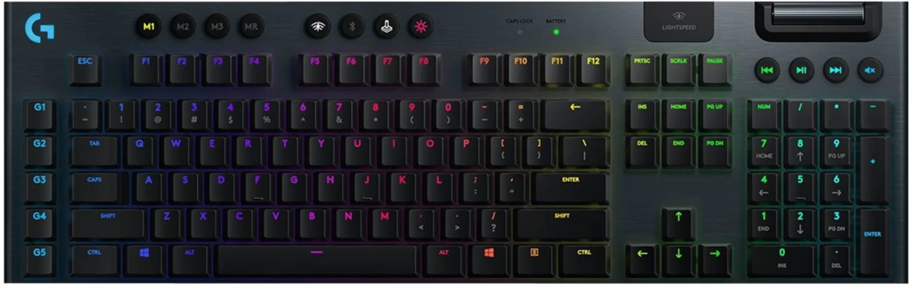 Imagen 0 de Teclado Gamer Inalámbrico Logitech G915 RGB Mechanical Kybd QWERTY + NUM