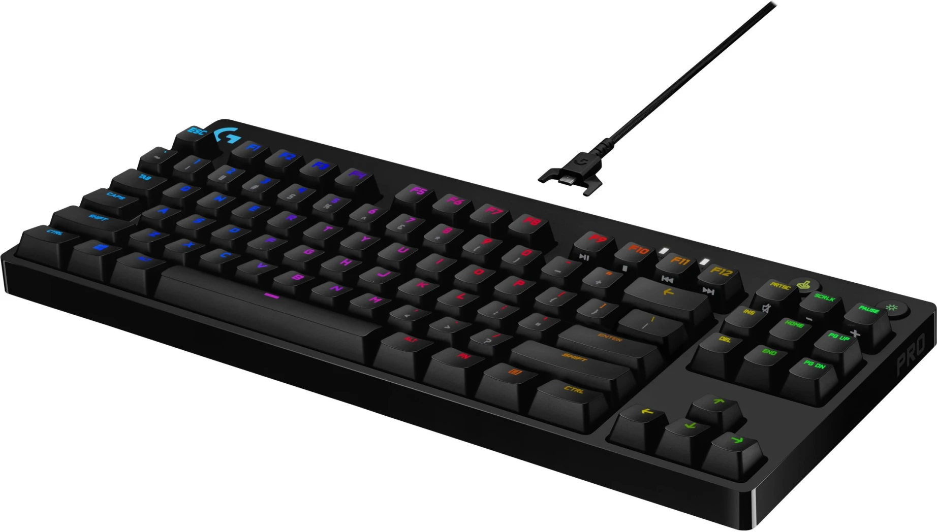 Imagen 6 de Teclado Gamer Alámbrico Logitech G Pro RGB Mecánico Switch GX Blue Color Negro
