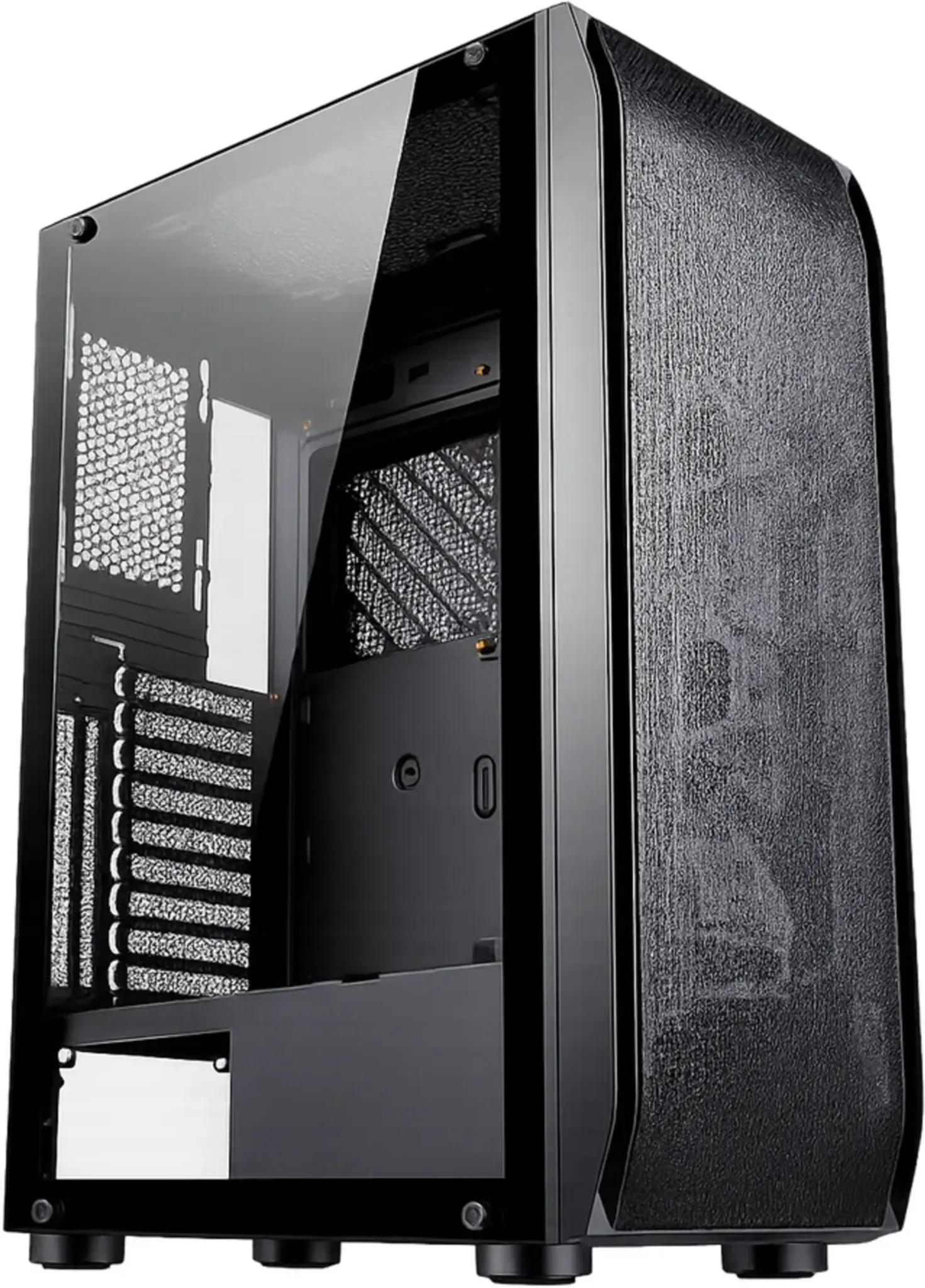 Imagen 1 de Gabinete Gamer EsGaming Y03, MediaTorre 2*USB2.0 USB3.0 4*FAN ARGB V.Temp. Negro