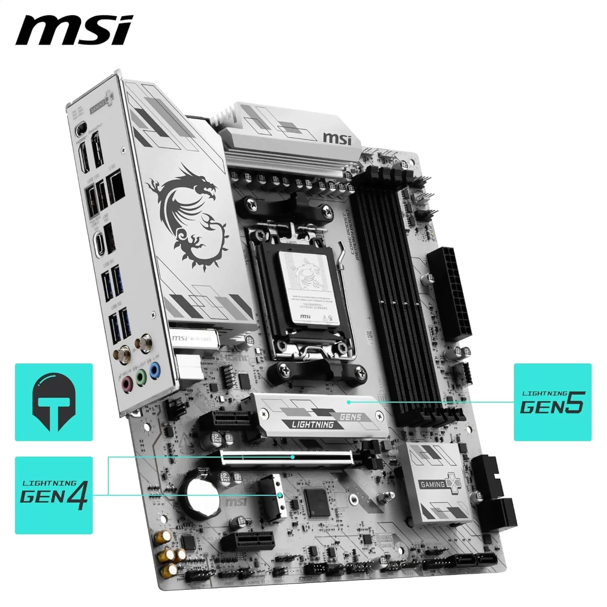 Imagen 4 de Tarjeta Madre MSI B850M GAMING WIFI6E AM5 2*DDR5 LAN 2.5G WIFI6E mATX