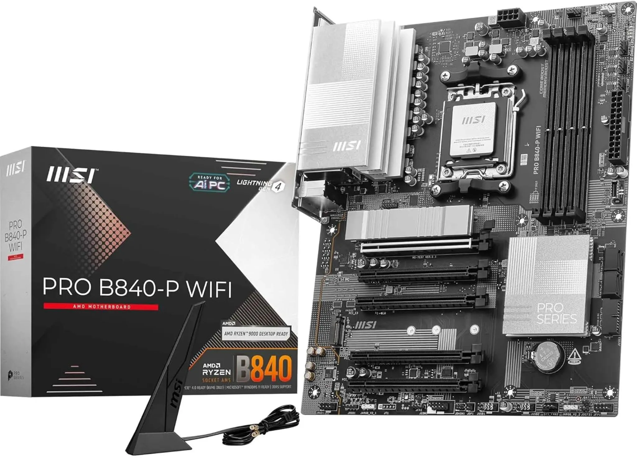 Imagen 0 de Tarjeta Madre MSI PRO B840-P WIFI Socket AM5 4*DDR5 HDMI 5*PCIe 2*M2 LAN WIFI 7 