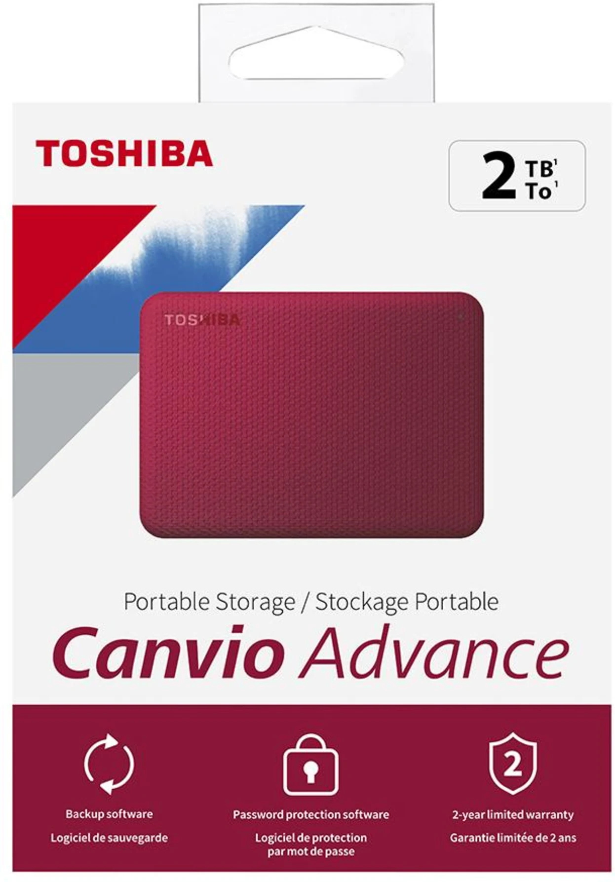 Imagen 0 de Disco Duro Externo Toshiba Canvio Advance Rojo 2TB 2.5" 5400RPM USB3.0 PC/MAC