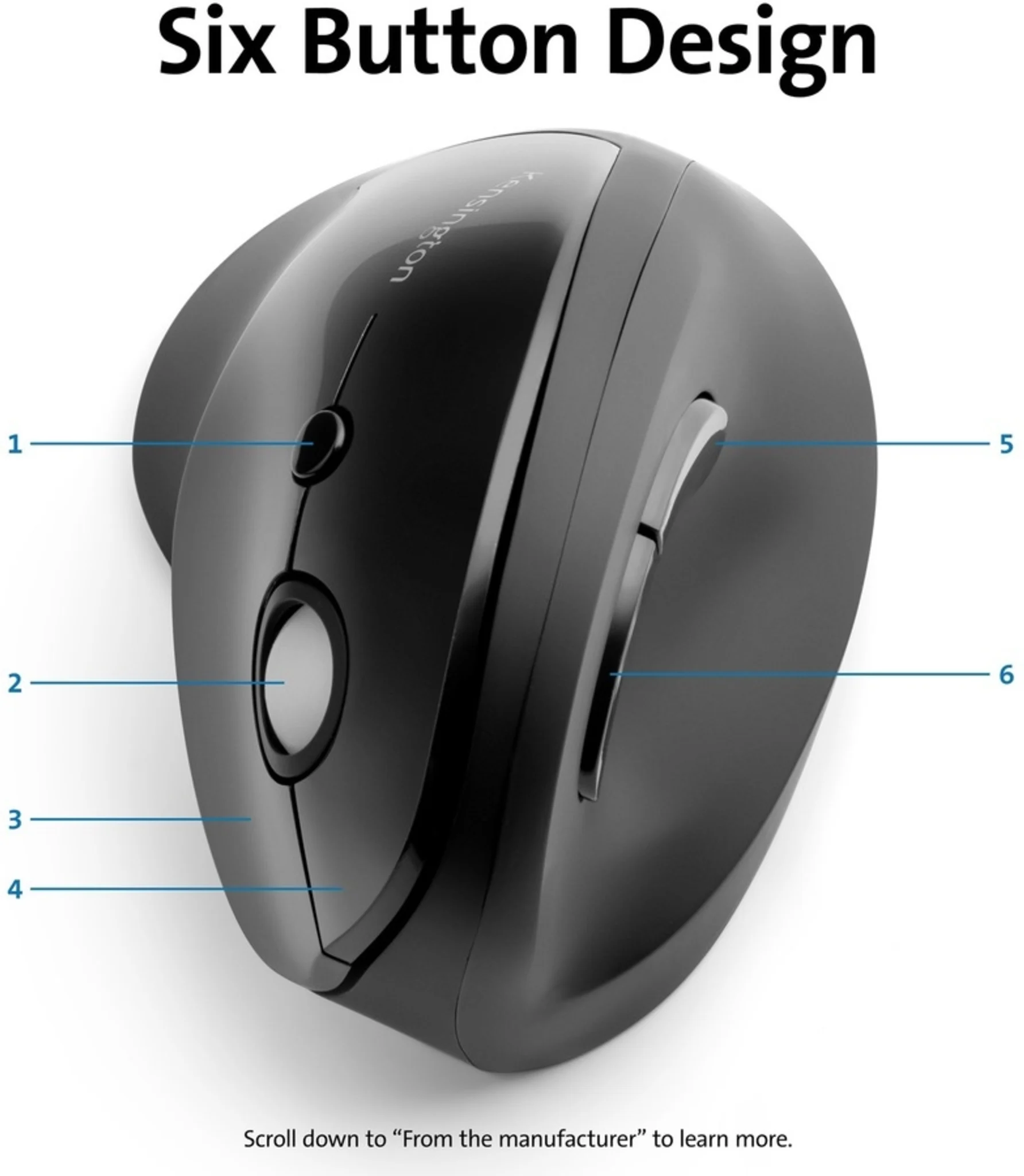 Imagen 11 de Mouse Ergonómico Inalámbrico Vertical Kensington ProFit 6 Btns 1600dpi USB Negro