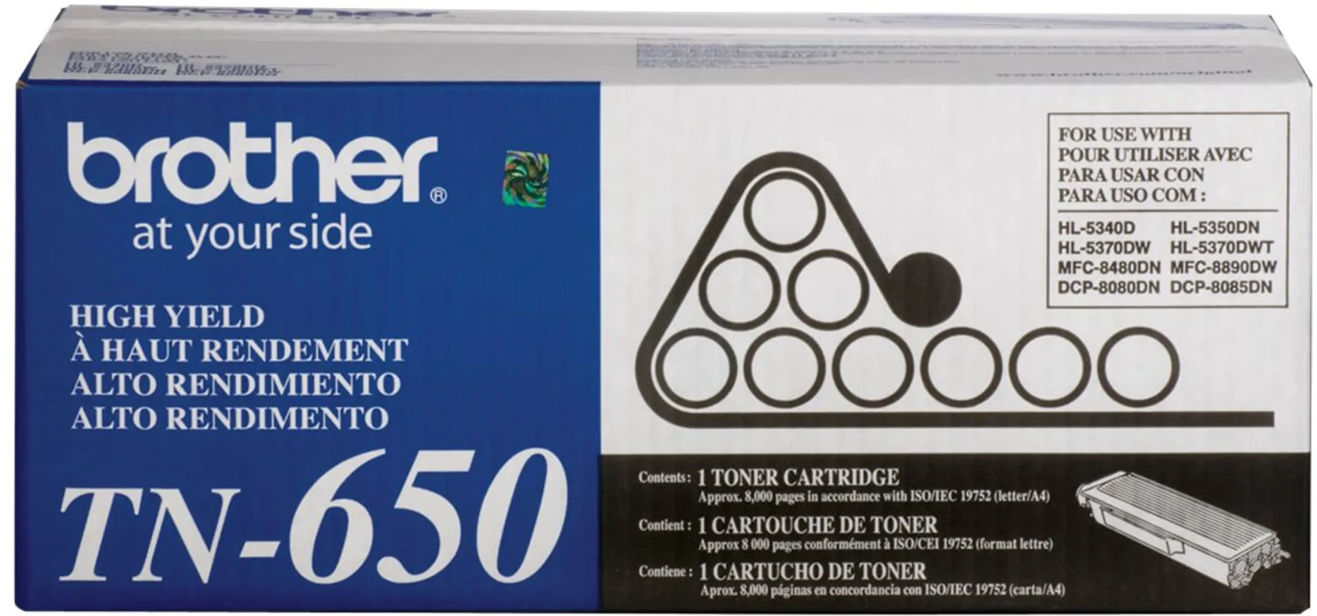 Imagen 0 de Toner Brother TN-650, HL5340D HL5355DN,DCP8085,MFC8480DN,MFC8890D, 8000 Pág