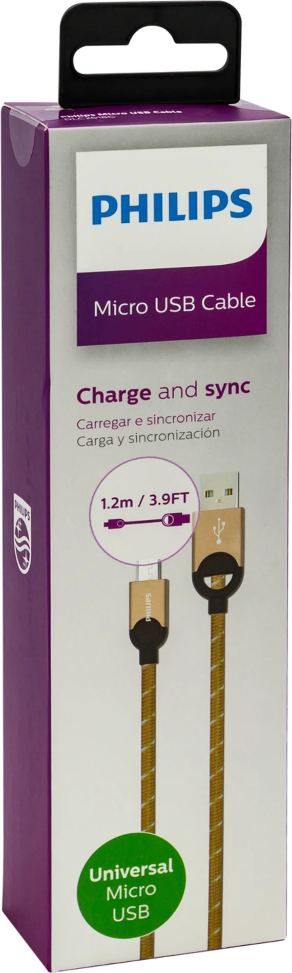 Imagen 1 de DLC2618G CABLE MICRO USB 1.2 MTS TRENZADO GOLD