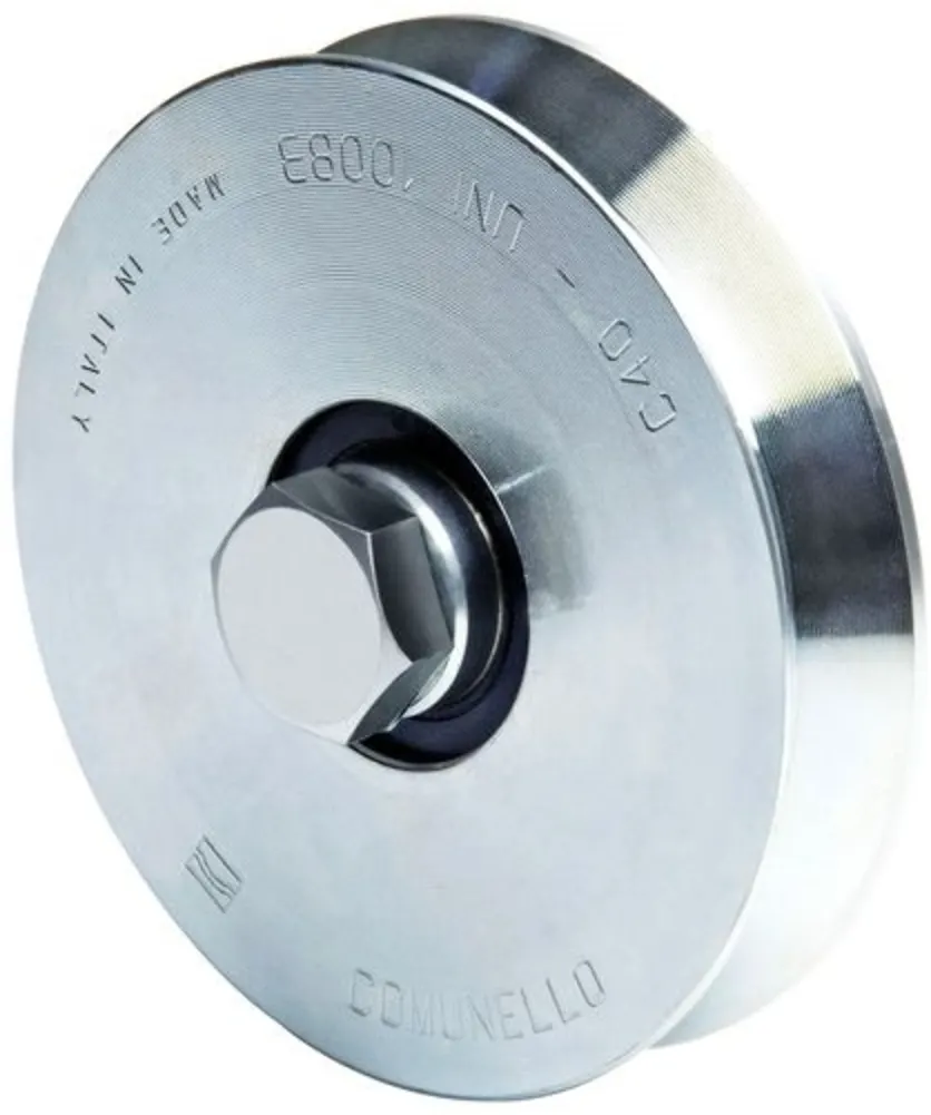 Imagen 1 de RZ-300V-80. Rueda para canal V de 80mm de 1 rodamiento soporta 200 Kg