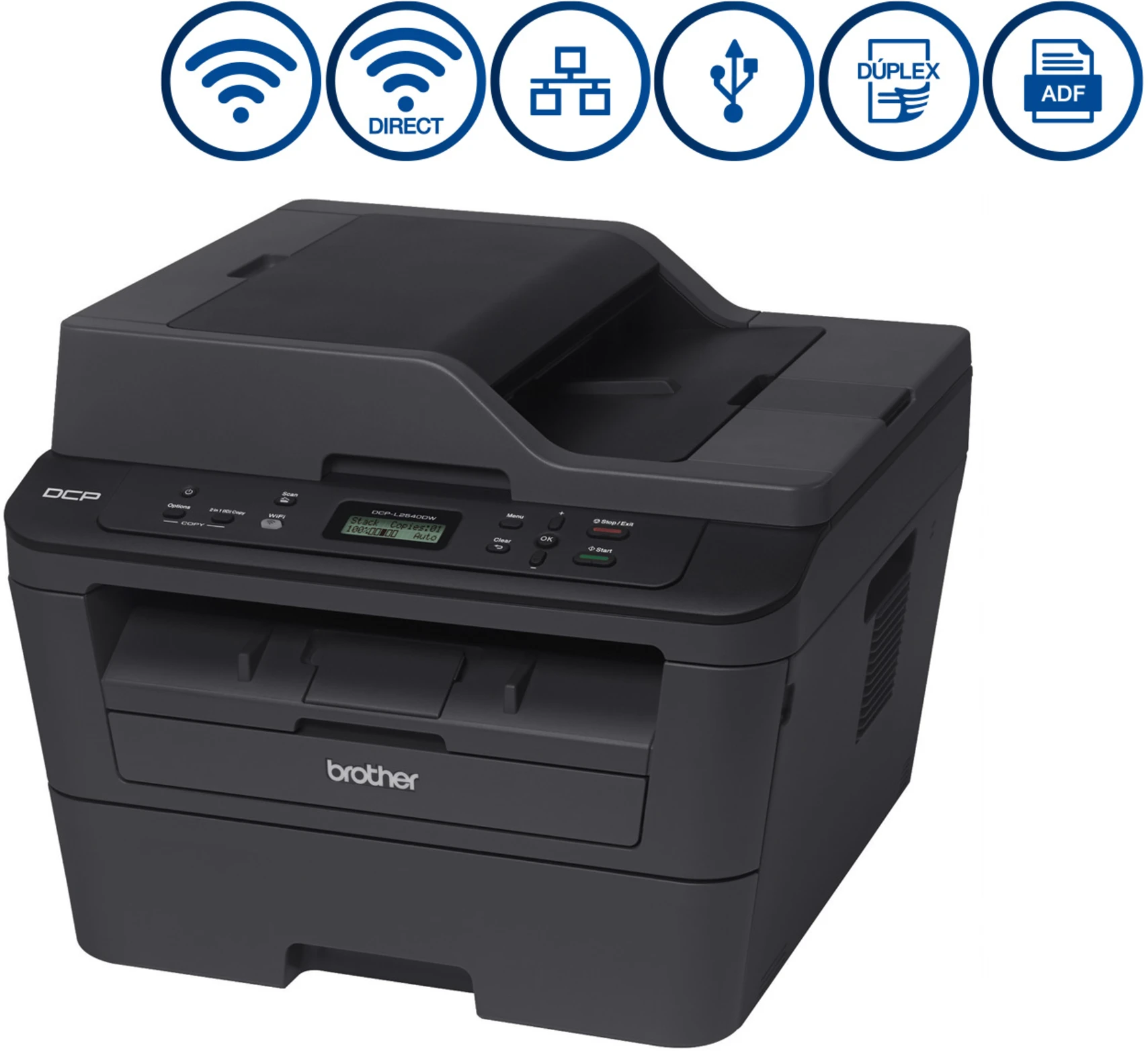 Imagen 1 de Impresora Multifunción Brother DCP-L2540DW Laser Monocromo Duplex WiFi LAN USB