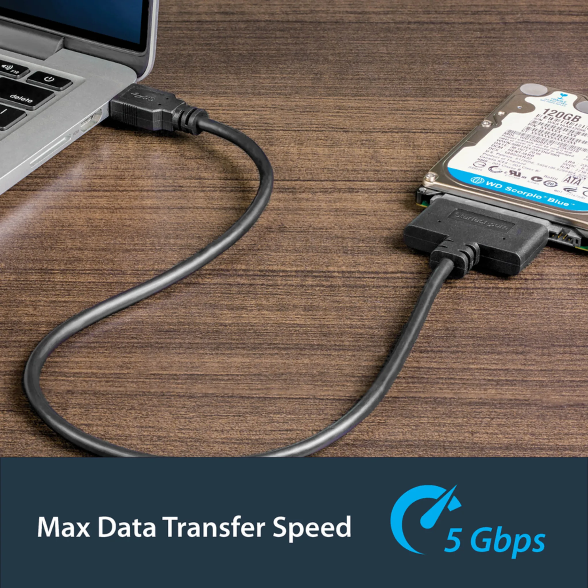 Imagen 5 de Adaptador StarTech USB3S2SAT3CB, Cable USB 3.0 a HDD 2.5" SATA III 0.5m