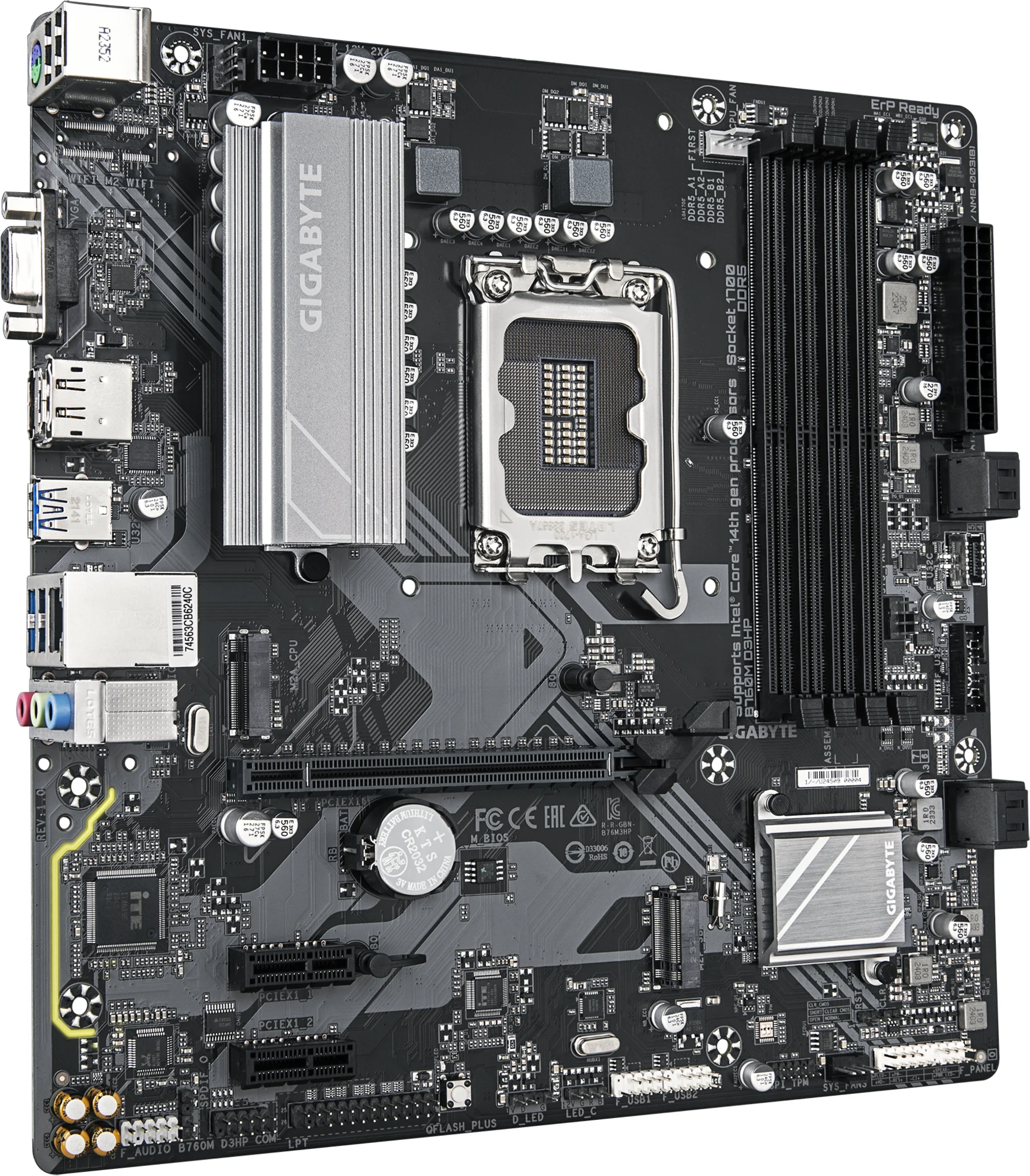 Imagen 1 de Tarjeta Madre Gigabyte B760M D3HP LGA1700 Sup 13/14°G 4*DDR5 M.2 DP HDMI mATX