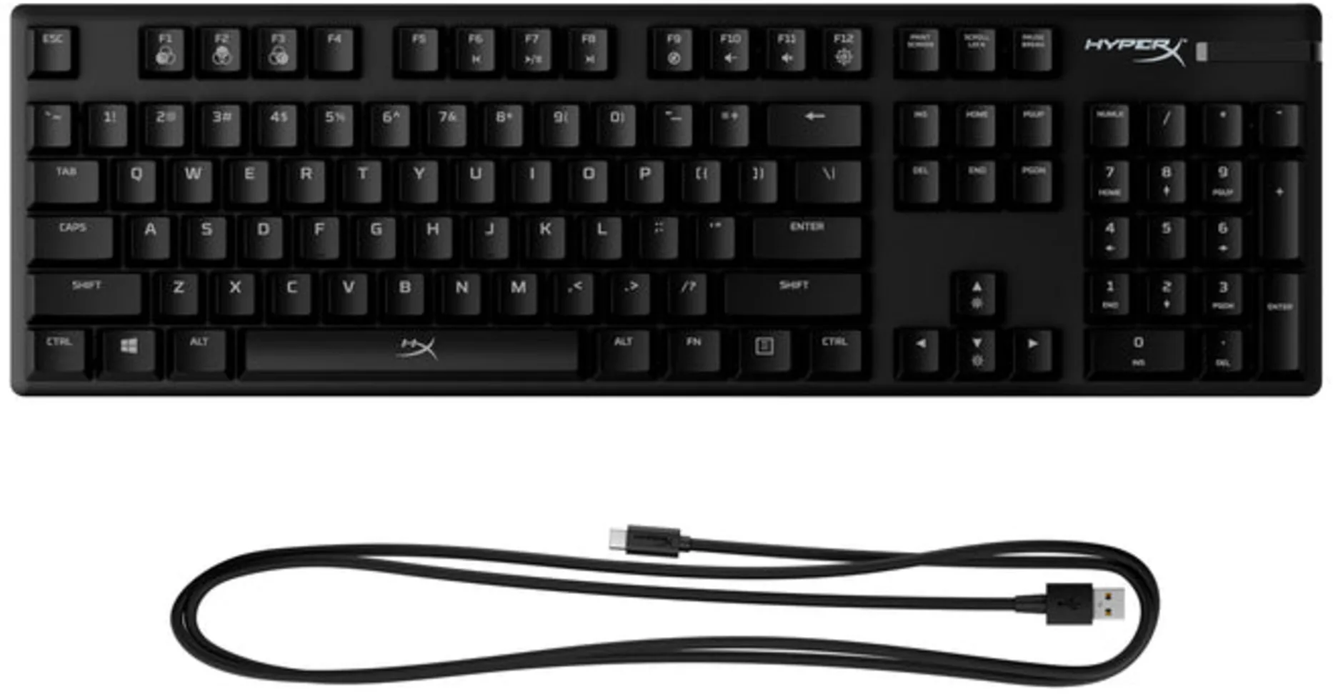 Imagen 4 de Teclado Gamer Alámbrico HP HyperX Alloy Origins ABS HX Red MERCO color Negro