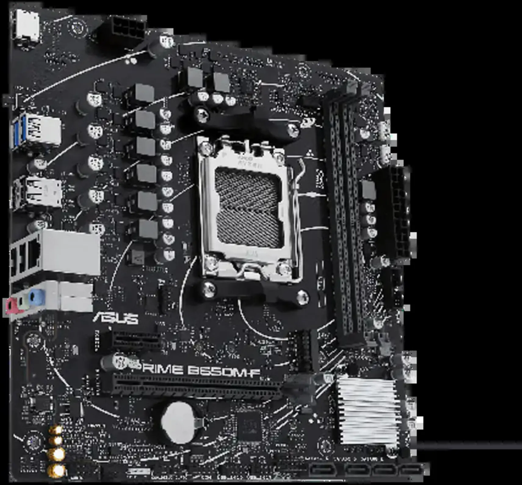 Imagen 1 de Tarjeta Madre Asus PRIME B650M-F Socket AM5 2*DIMM DDR5 HDMI LAN1GB mATX