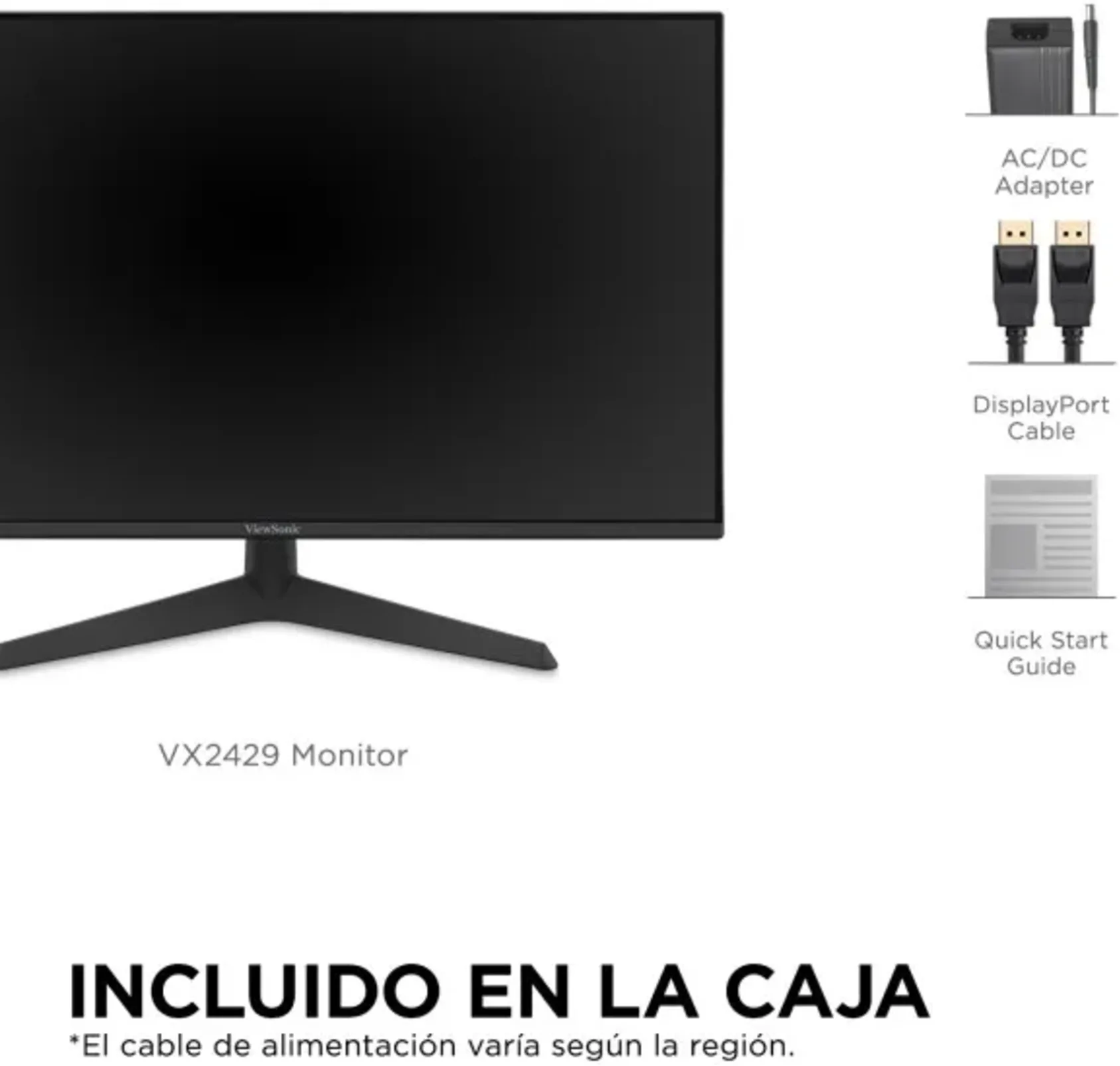 Imagen 5 de Monitor Gamer Viewsonic VX2429 24" FHD 1920*1080 IPS HDMI DP 200Hz 1ms FreeSync