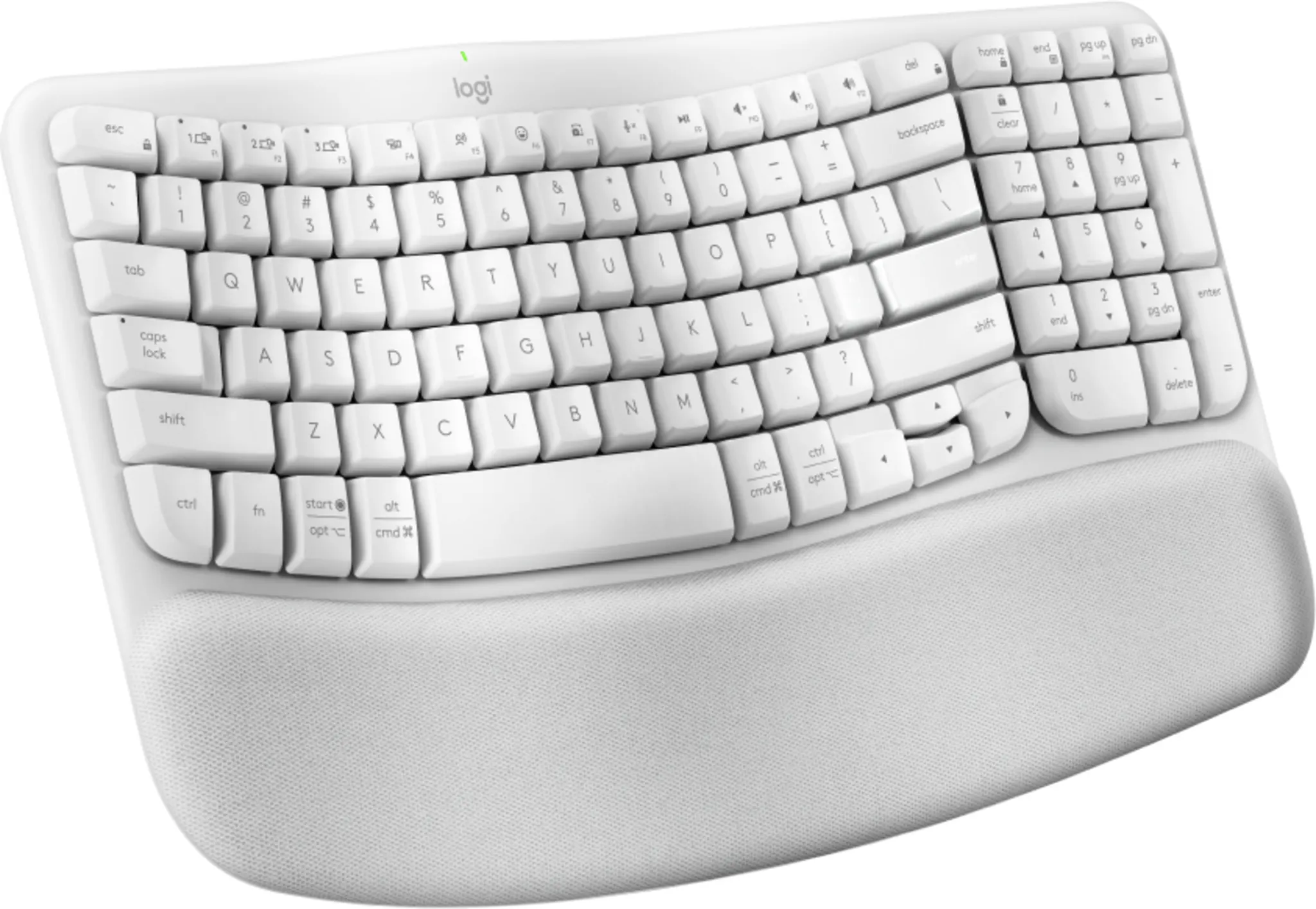 Imagen 2 de Teclado Inalámbrico Erogonómico Logitech WAVE KEYS RF+BT QWERTY Español Blanco