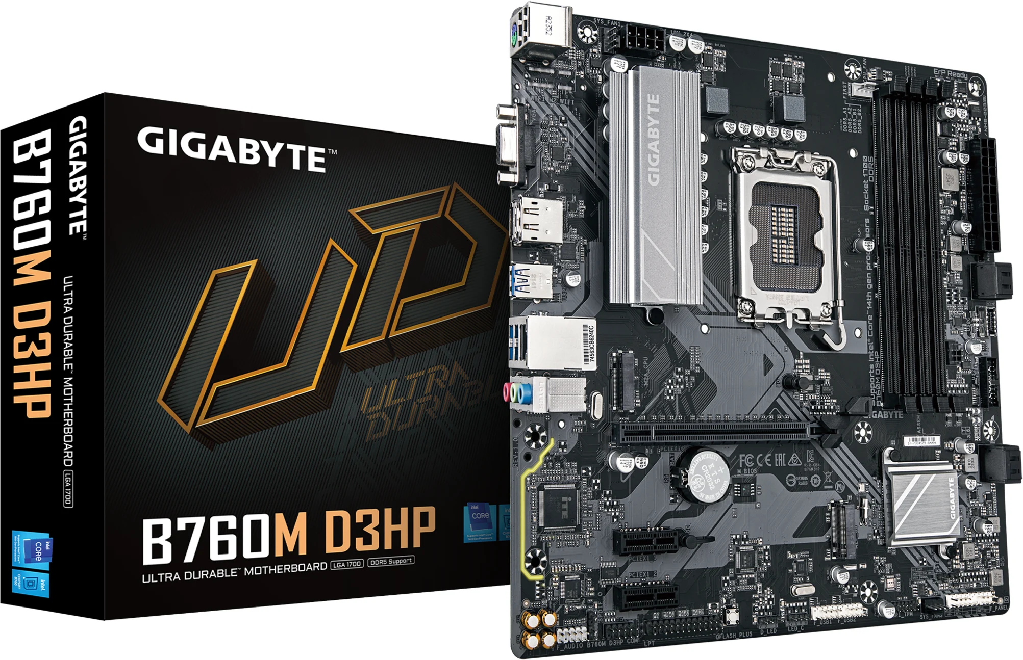 Imagen 2 de Tarjeta Madre Gigabyte B760M D3HP LGA1700 Sup 13/14°G 4*DDR5 M.2 DP HDMI mATX
